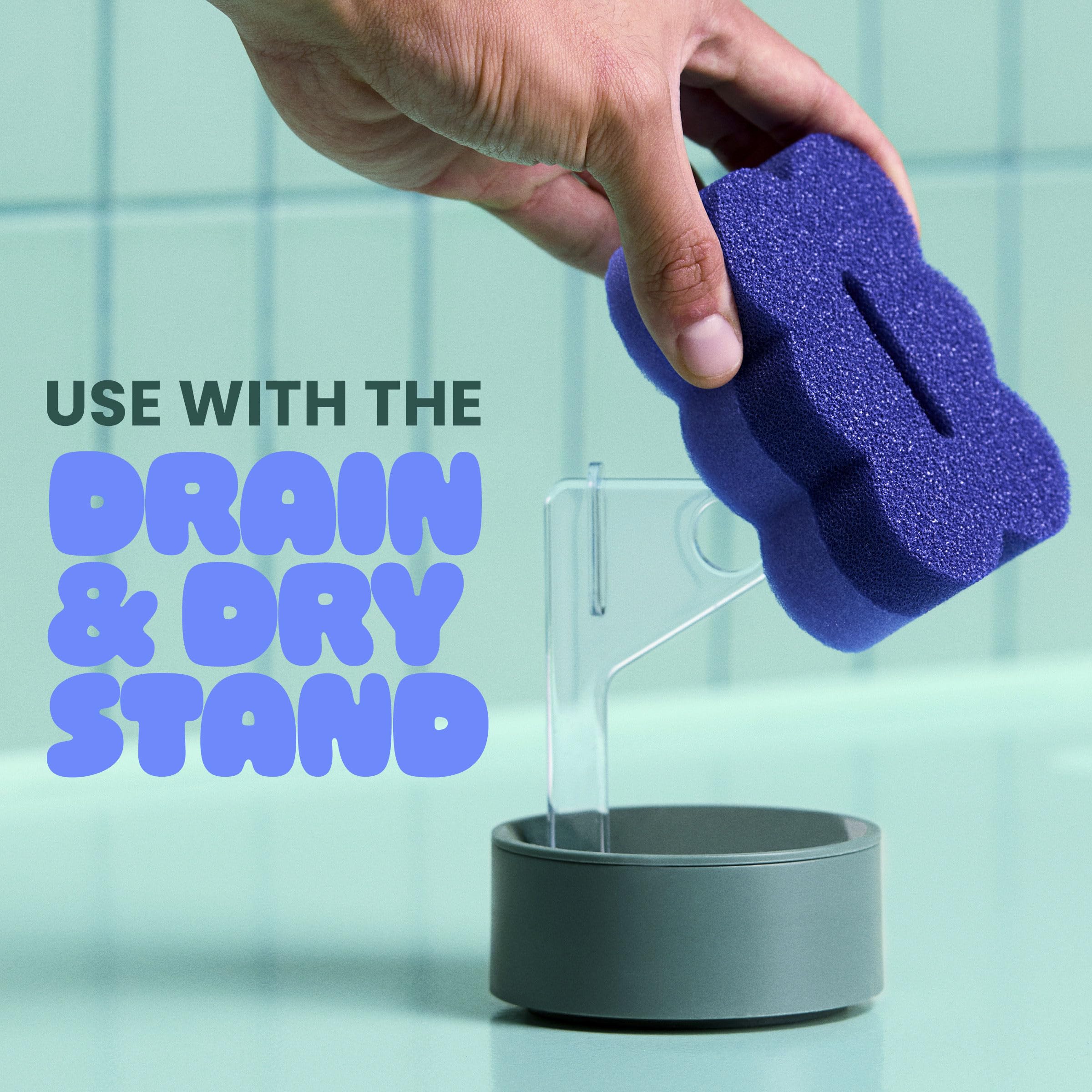 Brite by Scotch-Brite 2-Sided Scrub & Wipe, Scrubbing Kitchen and Dish Sponge, Midnight Mode, 6 Scrub Sponges - Image 7