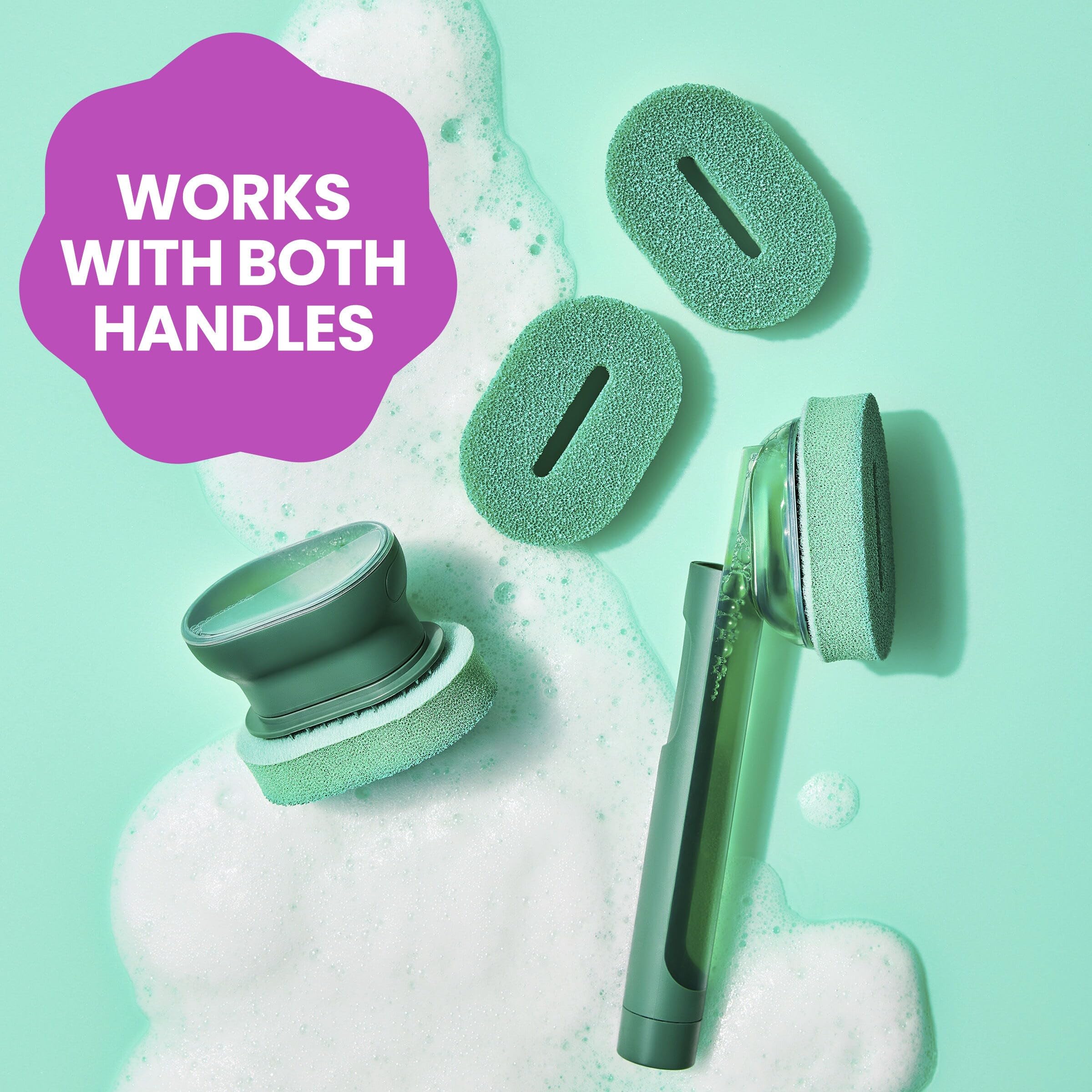 Brite by Scotch-Brite Cleaning Kit, Includes Fillable Dishwand with Drain + Dry Stand,Palm Scrubber with Drain + Dry Stand & Refill Sponges - Image 4