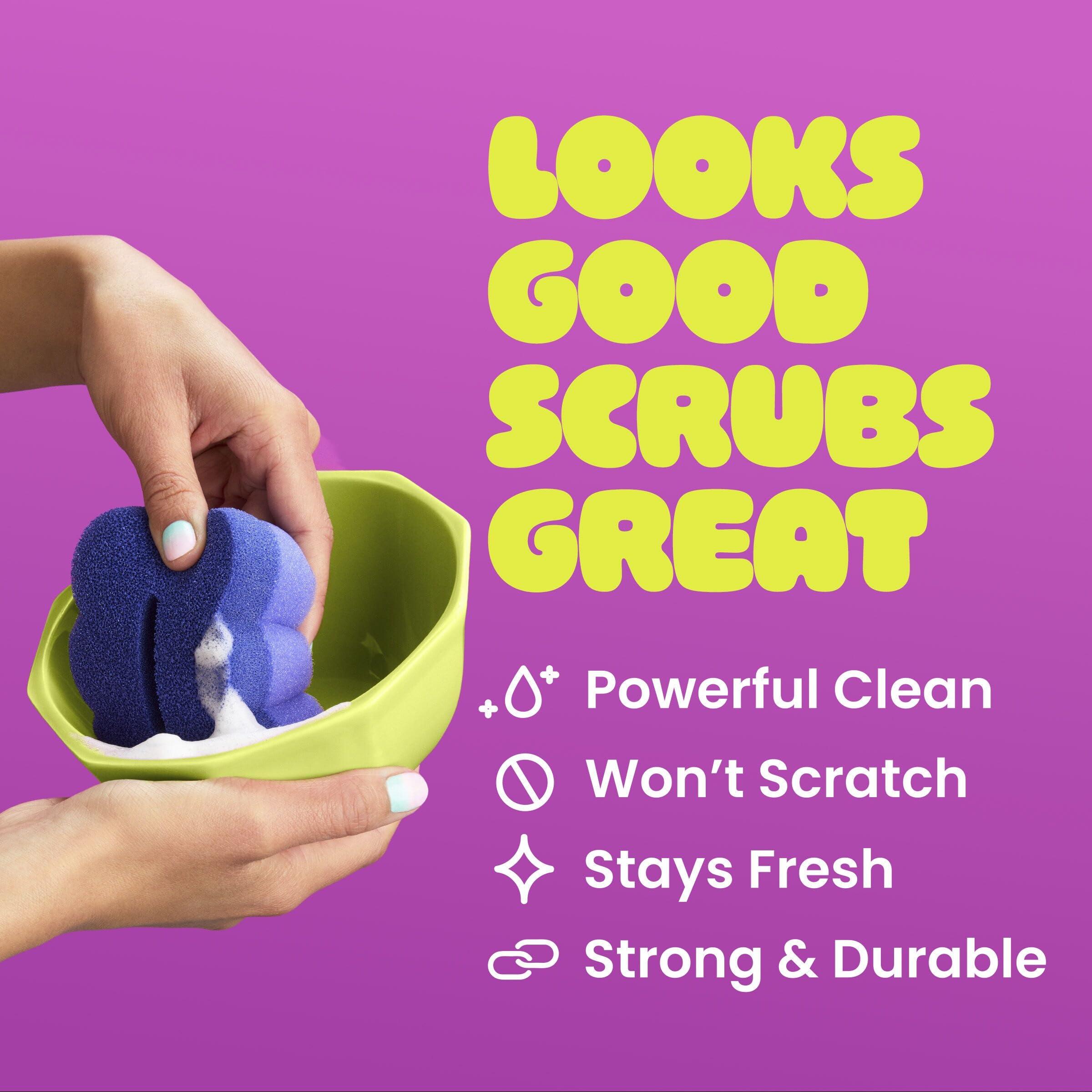 Brite by Scotch-Brite Scrub & Wipe with Drain + Dry Stand, Kitchen Sponge for Washing Dishes, 7 Scrub Sponges - Image 9