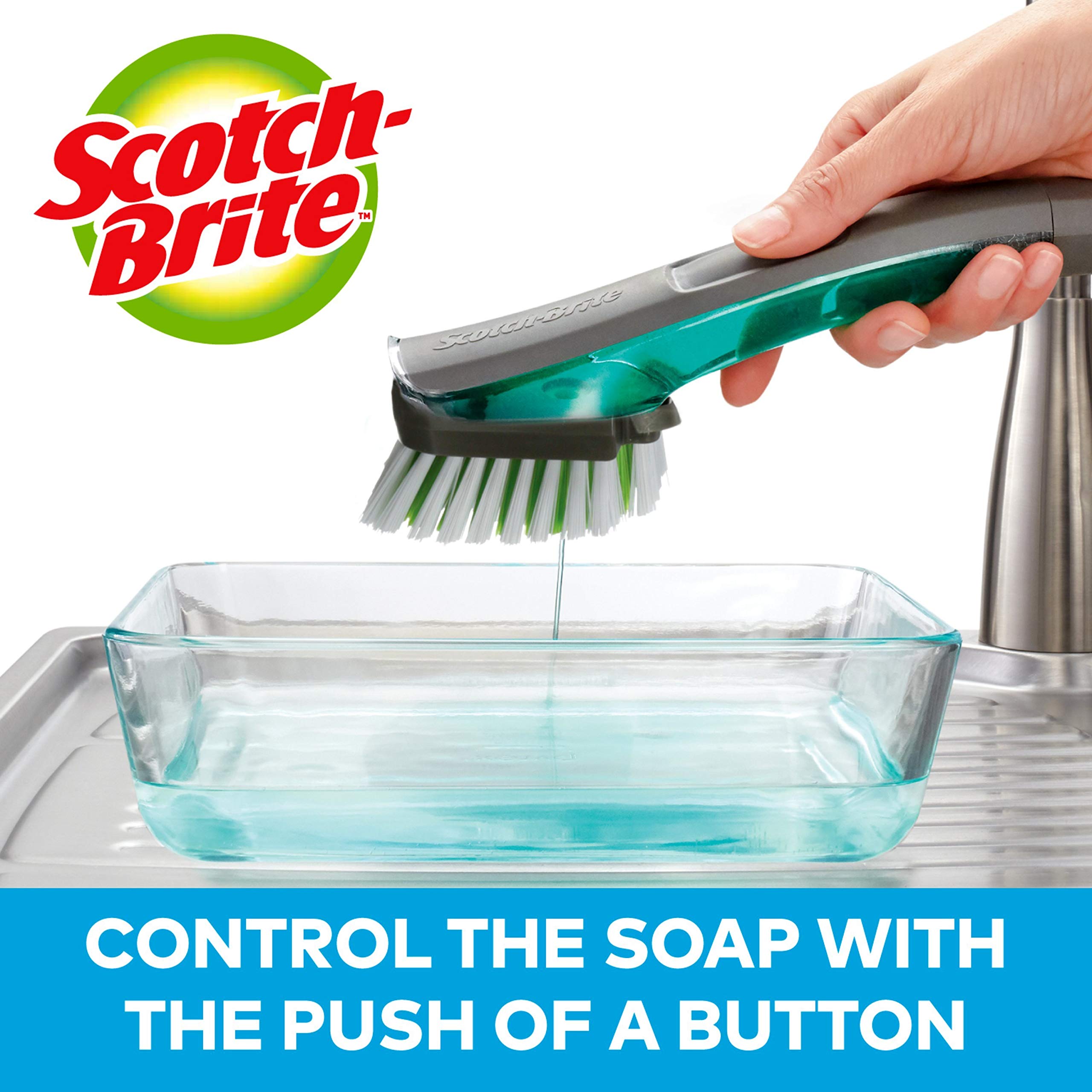 Scotch-Brite Advanced Soap Control Dishwand Brush Scrubber & Non-Scratch Scrub Sponges, for Washing Dishes and Cleaning Kitchen, 6 Scrub Sponges - Image 3
