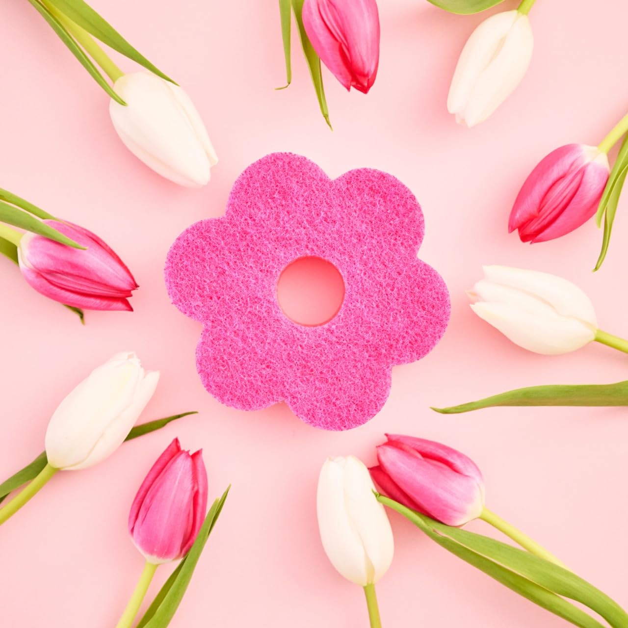 Scotch-Brite Brite Blooms Extra Gentle Scrub Sponge, Dishwasher-Safe Kitchen Sponge for Cleaning Delicate Surfaces, Pink Spring Flower Dish Sponges Made with 100% Recycled Fibers - Image 8