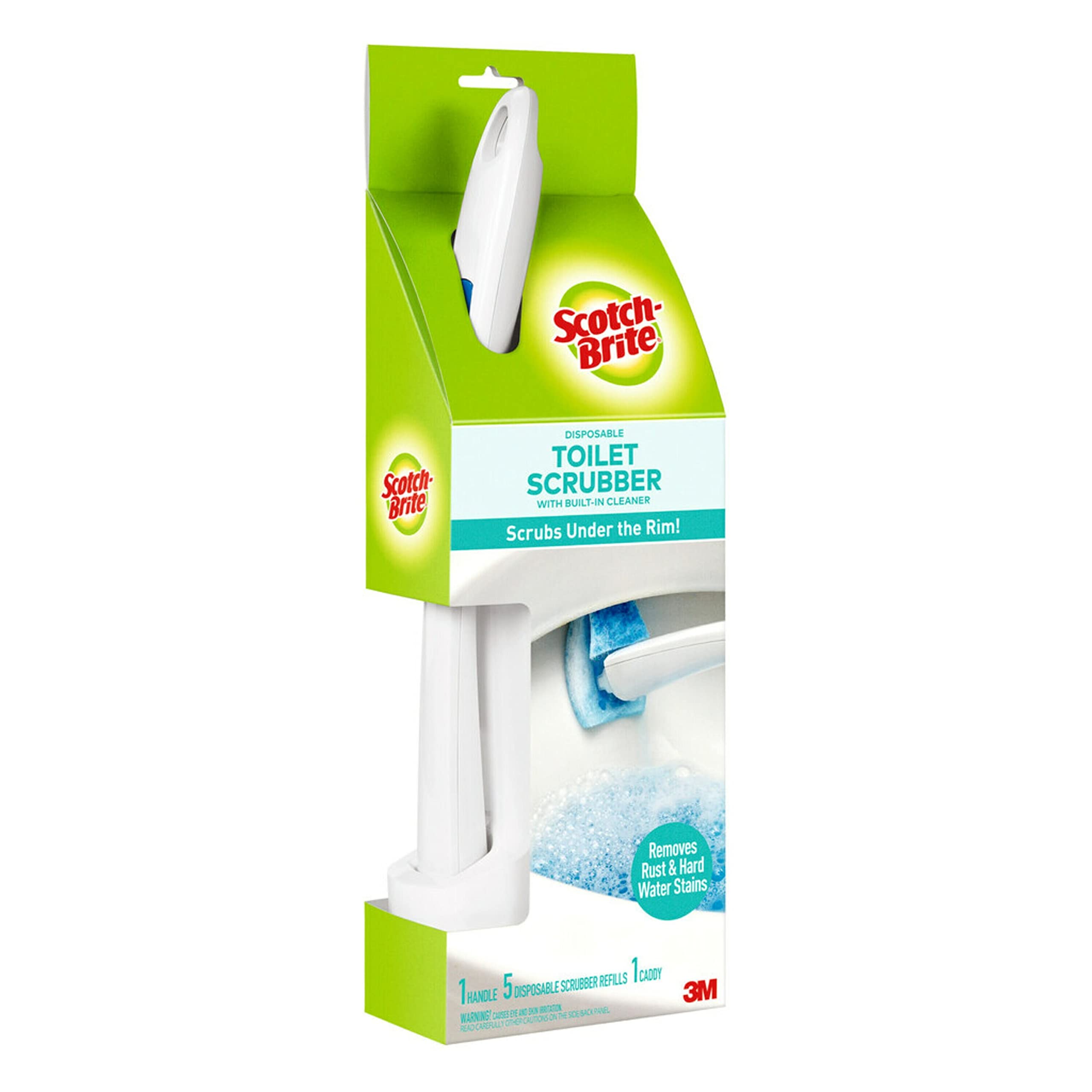 Scotch-Brite Disposable Toilet Scrubber Starter Kit, Disposable Refills with Built-In Bleach Alternative, Includes 1 Handle, Storage Caddy and 5 Refills - Image 13