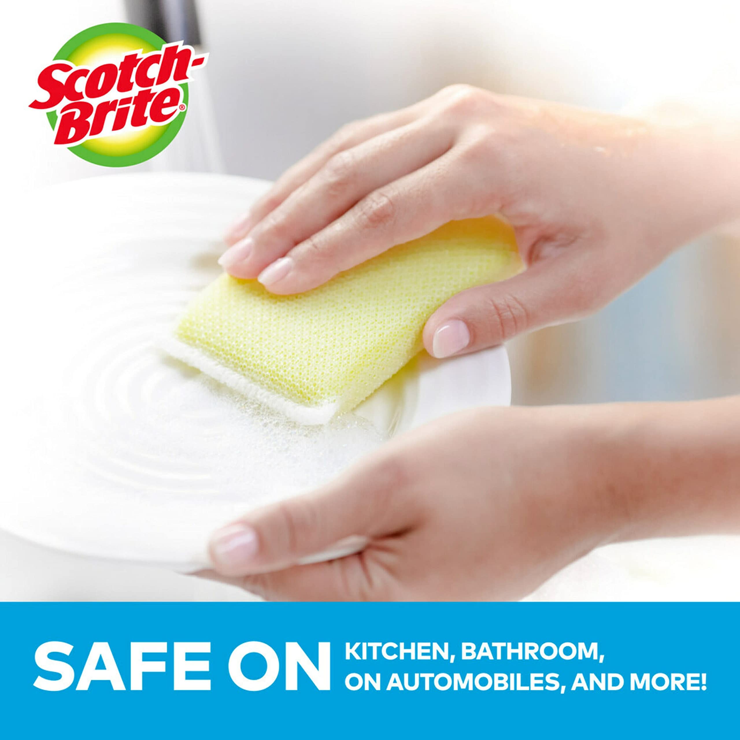 Scotch-Brite Dobie Pads, Dobie Sponge for All Purpose Cleaning of Kitchen, Bathroom, and Household, Non Scratch Dobie Cleaning Pads Safe for Non-Stick Cookware, 3 Dobie Pads - Image 4