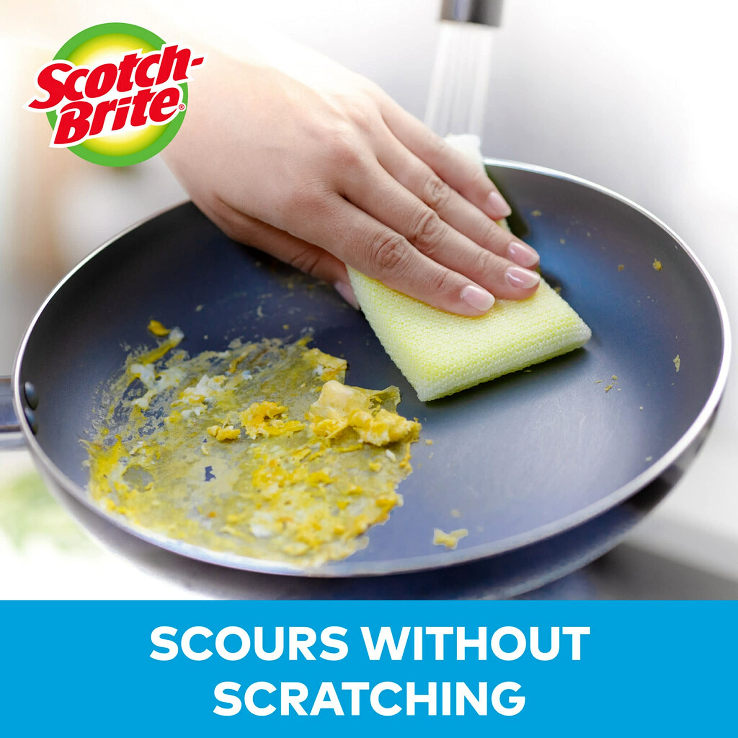 Scotch-Brite Dobie Pads, Dobie Sponge for All Purpose Cleaning of Kitchen, Bathroom, and Household, Non Scratch Dobie Cleaning Pads Safe for Non-Stick Cookware, 3 Dobie Pads - Image 6