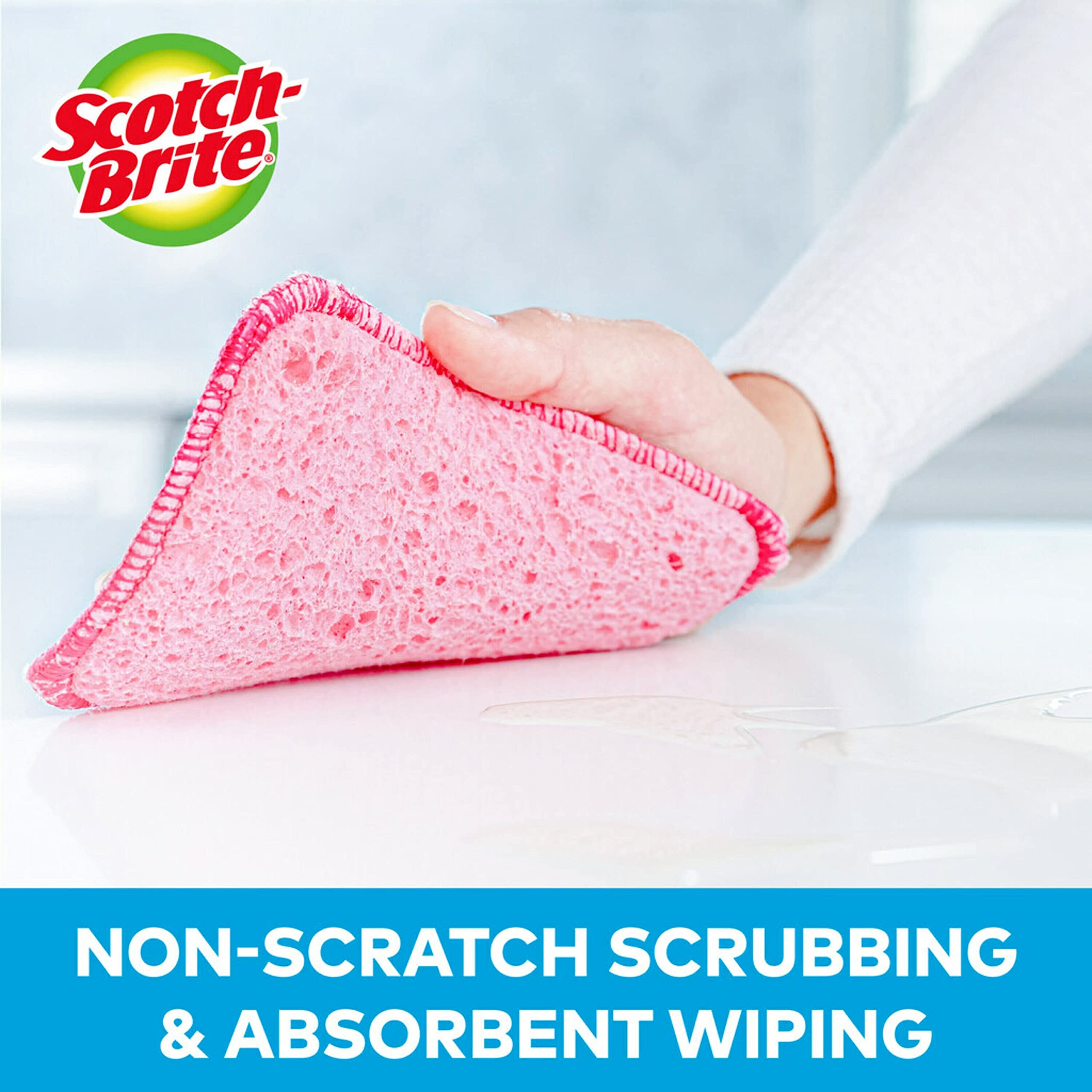 Scotch-Brite Dobie Sponge Cloths | Scrub & Wipe | Non-Scratch | Absorbent | 2 Pack - Image 3