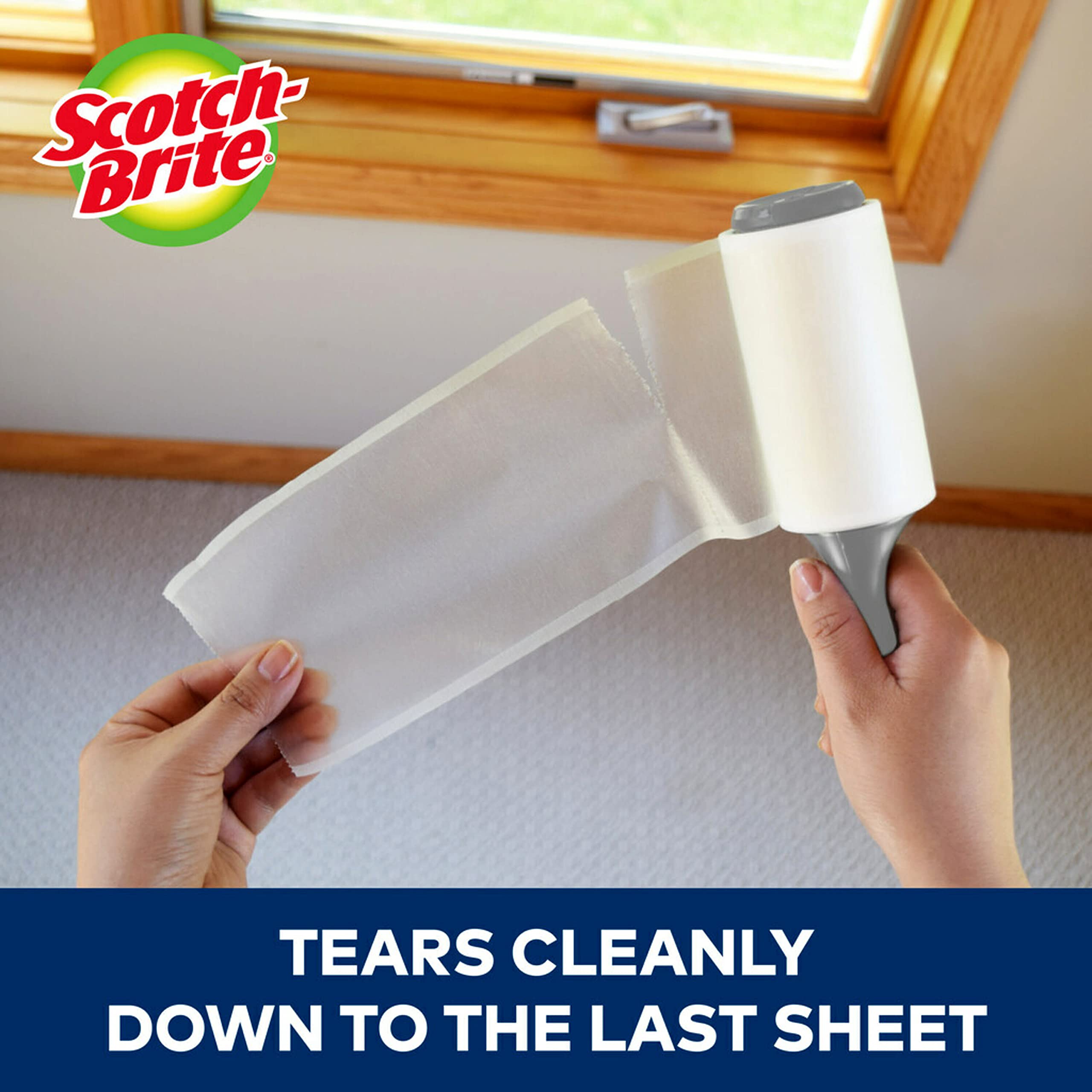 Scotch-Brite Extreme Clean Heavy Duty Lint Roller, Advanced Lint Removers for Larger Debris, Extra Sticky Lint Roller for Clothes, Pet Hair, Furniture, Cars, Offices, and More, 48 Sheets, 6 Pack - Image 5