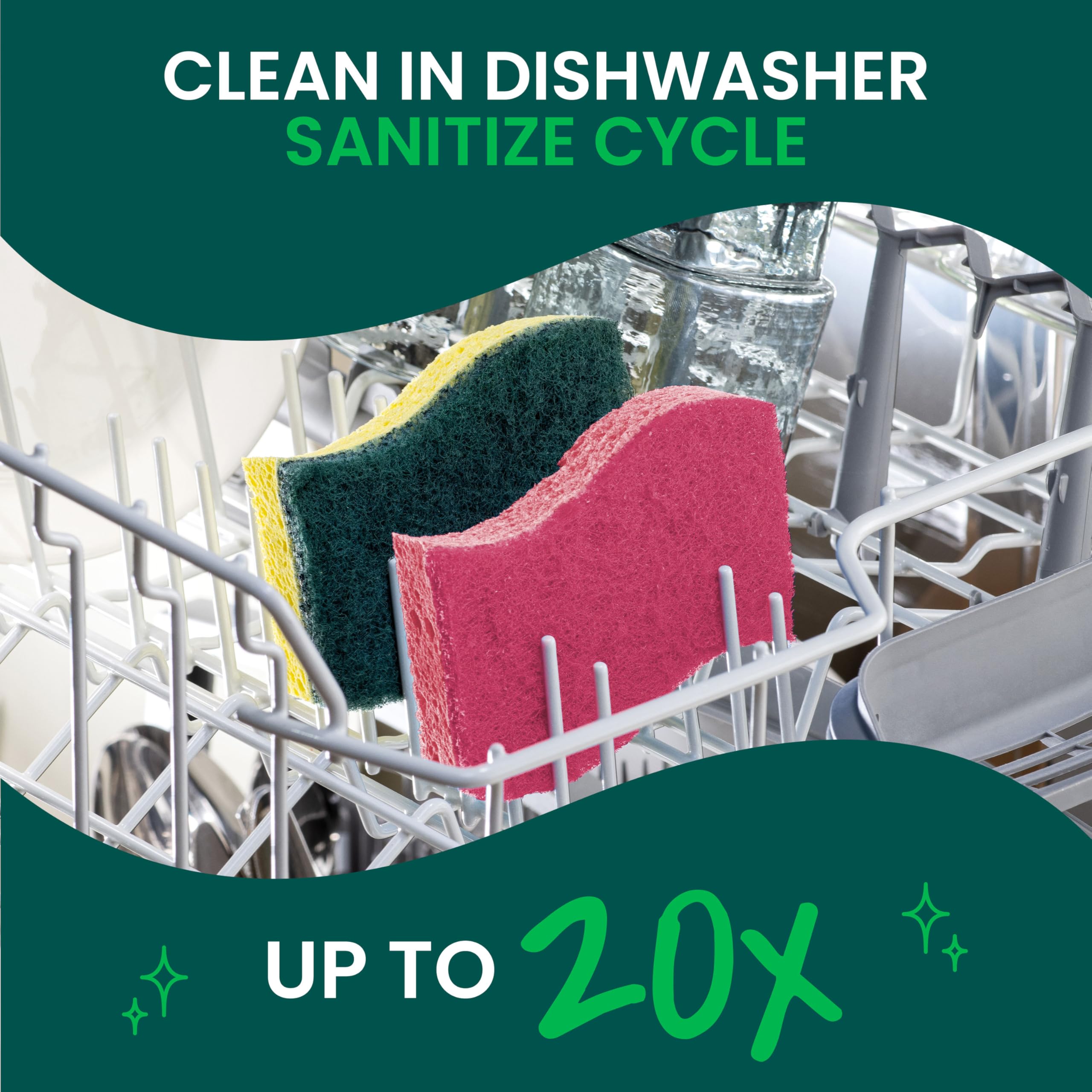 Scotch-Brite Gentle Clean Delicate Scrub Sponges, For Washing Dishes and Cleaning Kitchen, 3 Scrub Sponges - Image 7