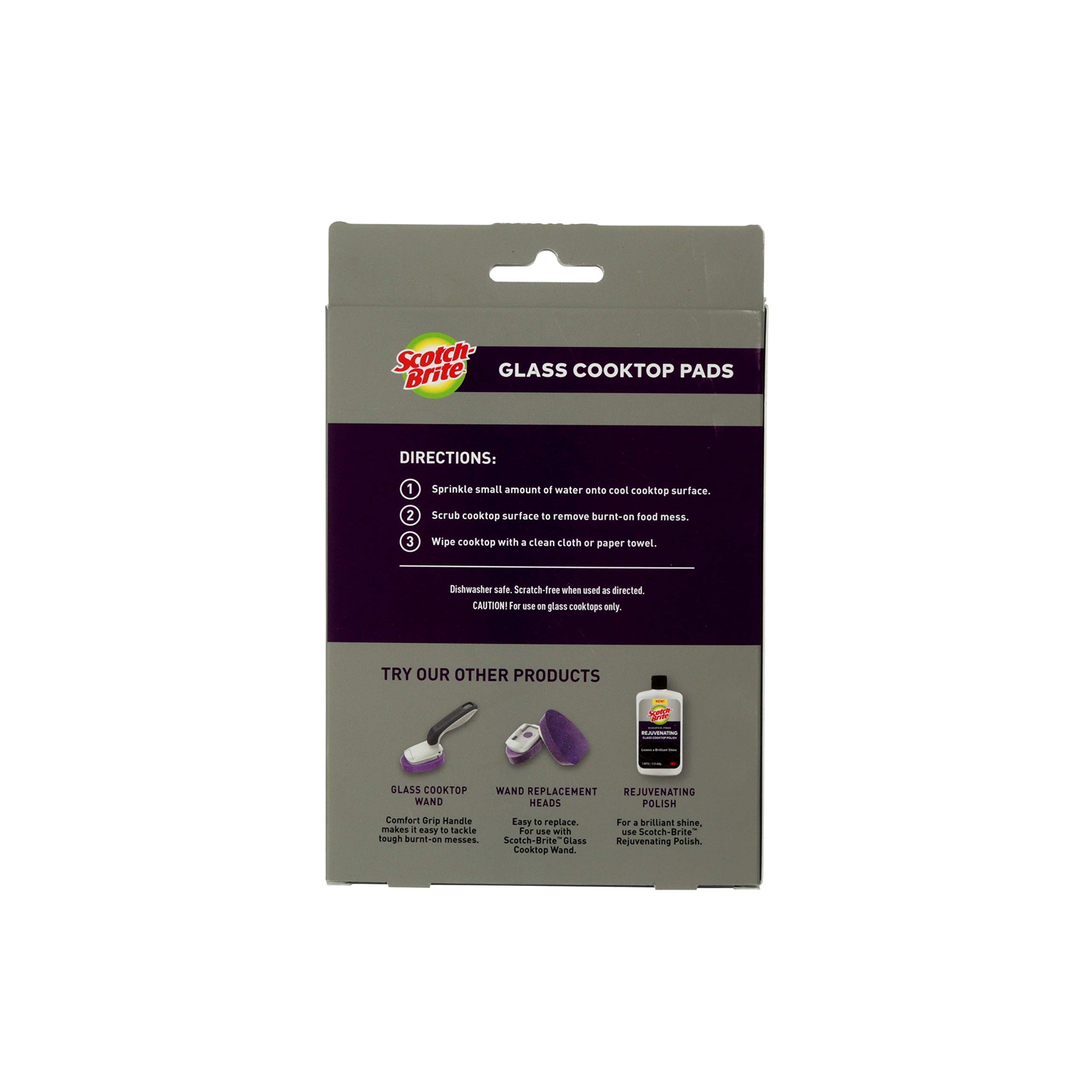 Scotch-Brite Glass Cooktop Pads, Scratch-Free & Non-Abrasive Scrubbers for Glass or Ceramic Stovetops, Cleans Burnt-On Messes with Just Water, Reusable Dishwasher-Safe Design, 4 Pads - Image 13