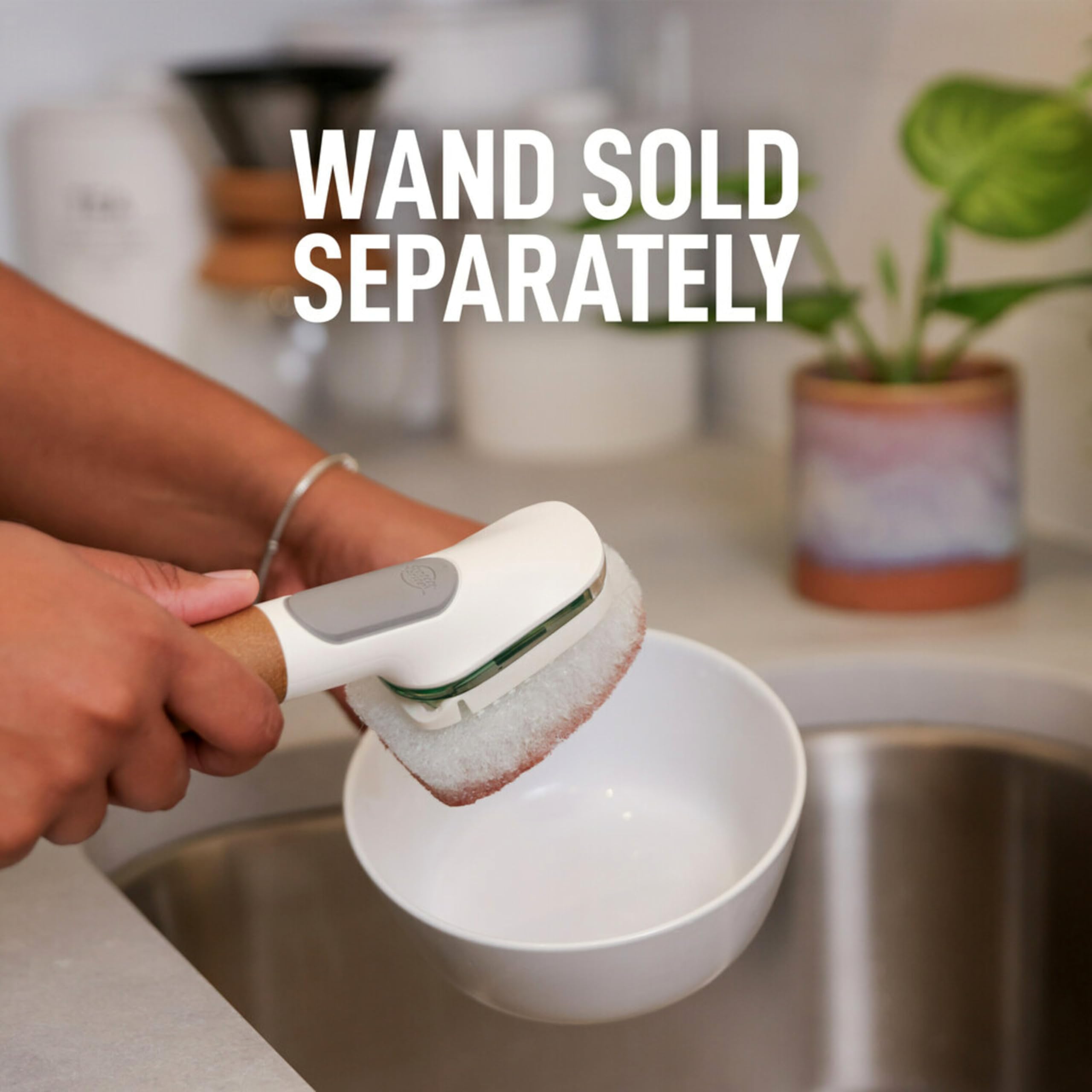 Scotch-Brite Greener Clean Non-Scratch Dishwand Refill, 14 Dish Wand Sponge Refills, Best for Nonstick Pots and Pans, Glass, Tubs & Showers, Fits All Scotch Brite Dishwands - Image 7