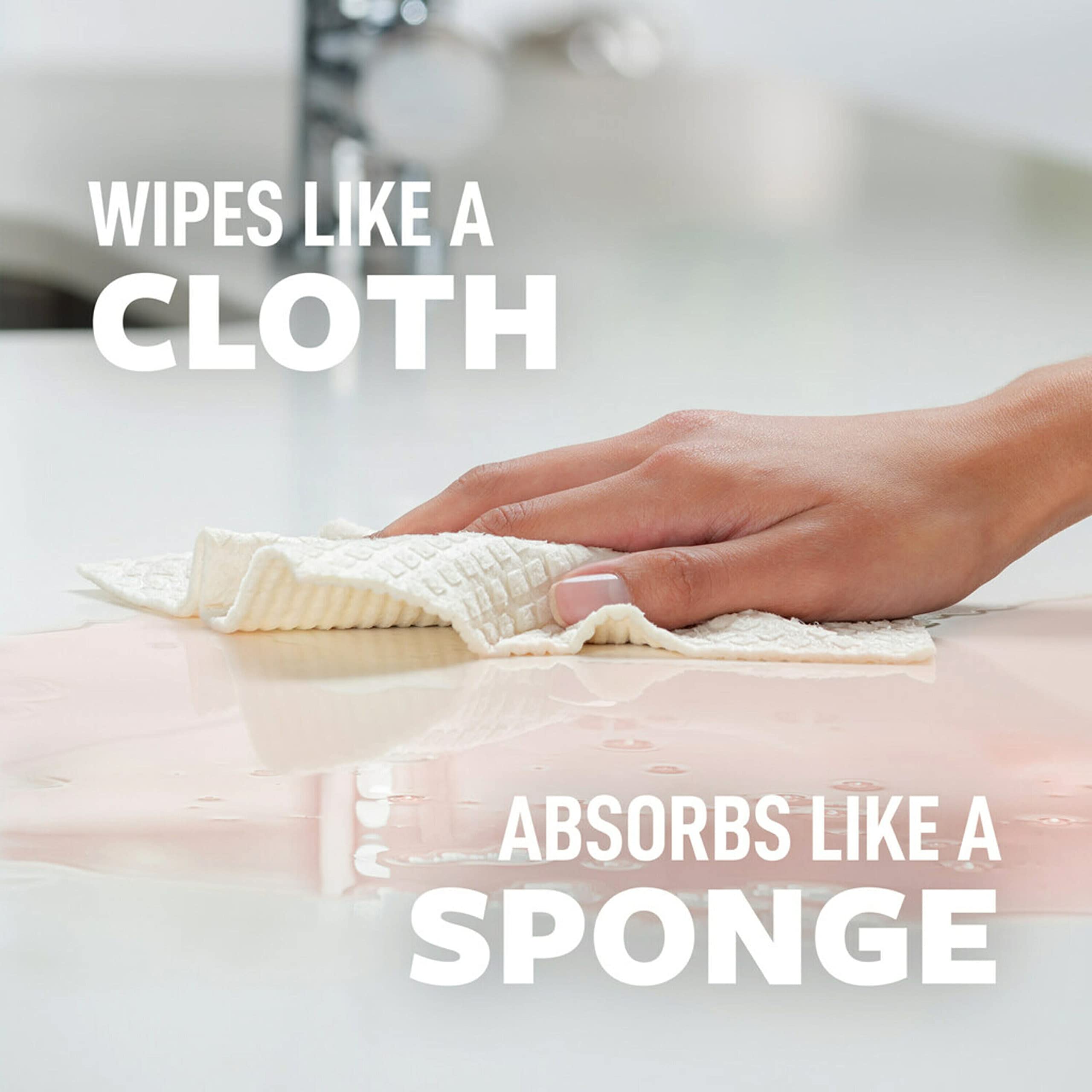 Scotch-Brite Greener Clean Sponge Cloth, Dish Cloths for Washing Dishes, Cleaning Kitchen and More, Superior Performance, Made from Sustainable Materials, Plant-Based Kitchen Cleaning Cloths, 2 Cloths - Image 3