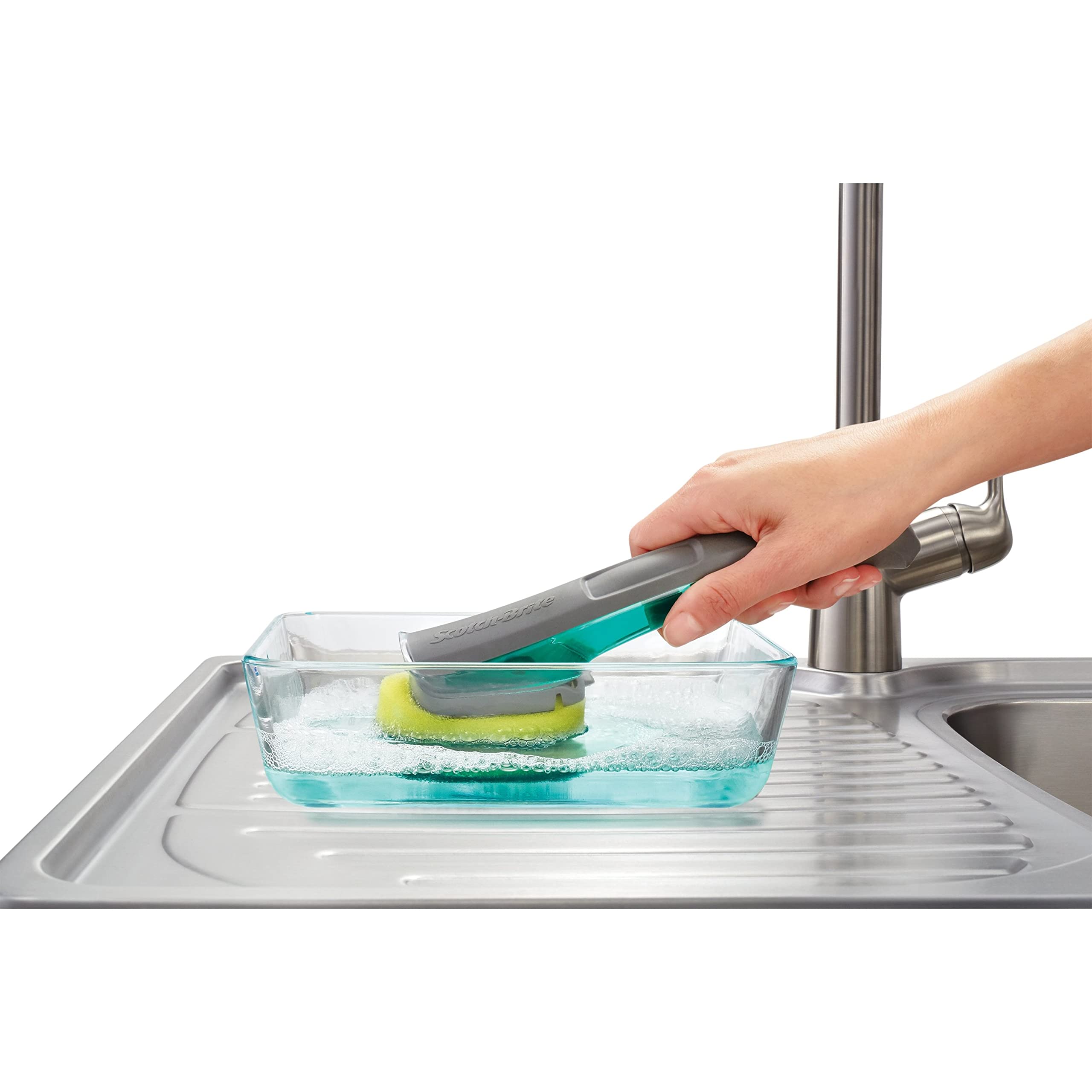 Scotch-Brite Heavy Duty Advanced Soap Control Dishwand Kit, Includes 1 Wand & 5 Refill Pads, Control Soap with A Button, Keep Your Hands Out of Dirty Water (Pack of 2) - Image 10