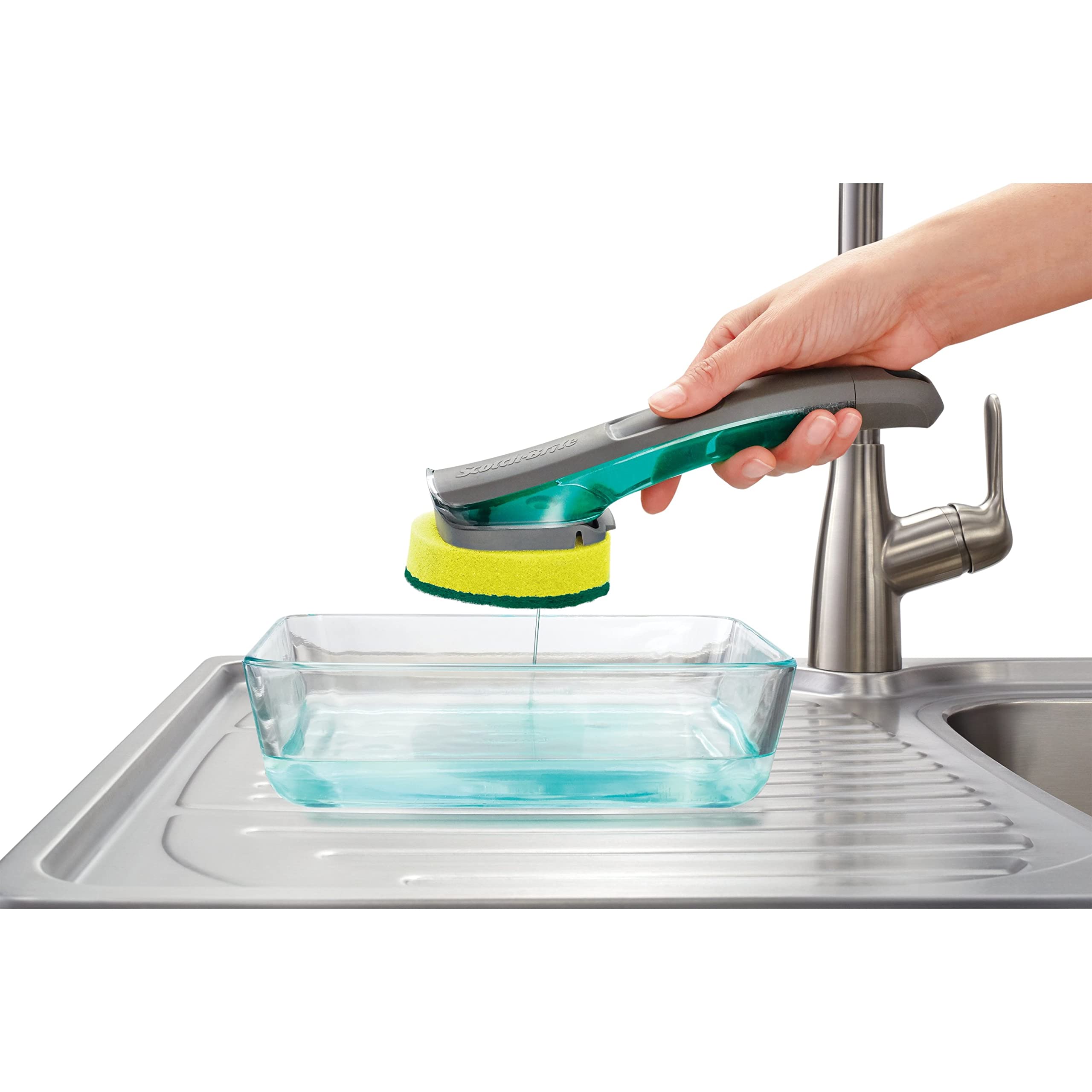 Scotch-Brite Heavy Duty Advanced Soap Control Dishwand Kit, Includes 1 Wand & 5 Refill Pads, Control Soap with A Button, Keep Your Hands Out of Dirty Water (Pack of 2) - Image 9