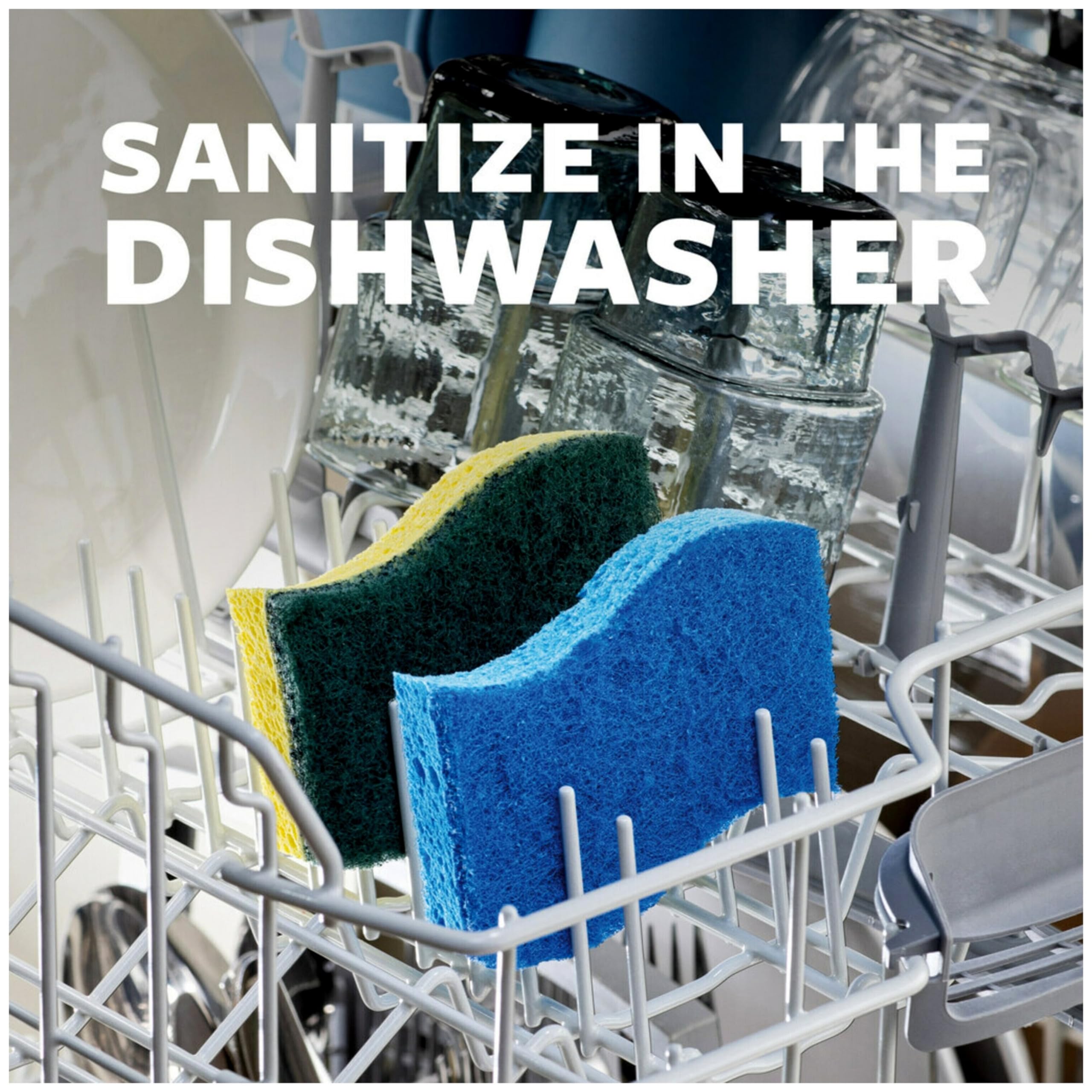 Scotch-Brite Heavy Duty Scrub Sponge, 24 Kitchen Sponges Designed for Tough Messes in the Kitchen that Last 3X Longer*, Best for Cast Iron Skillets and Outdoor Grills, Flexible, Durable, and Strong - Image 8