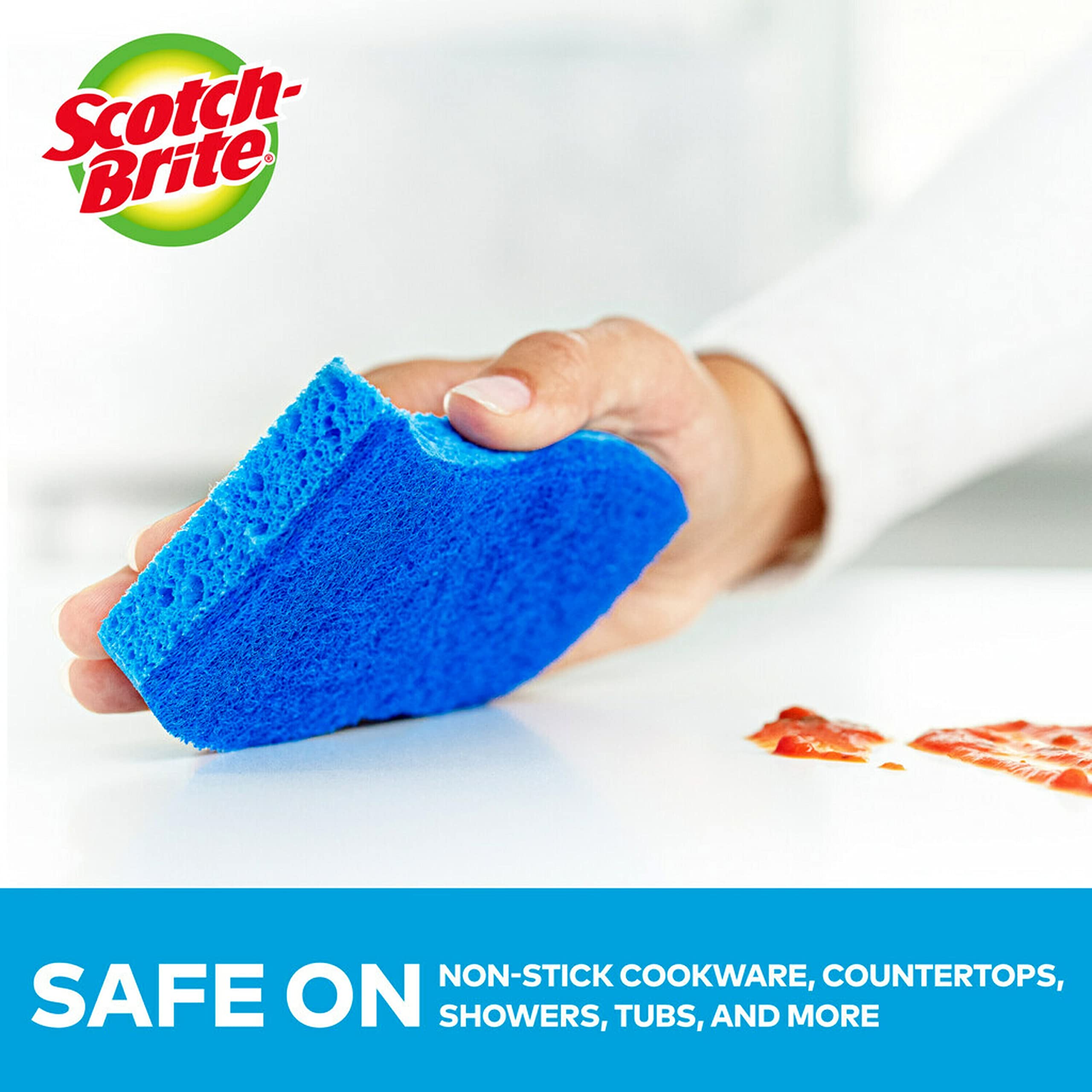 Scotch-Brite Non-Scratch Scrub Sponges, 6 Pack and Stainless Steel Scrubbers, 3 Pack - Image 3