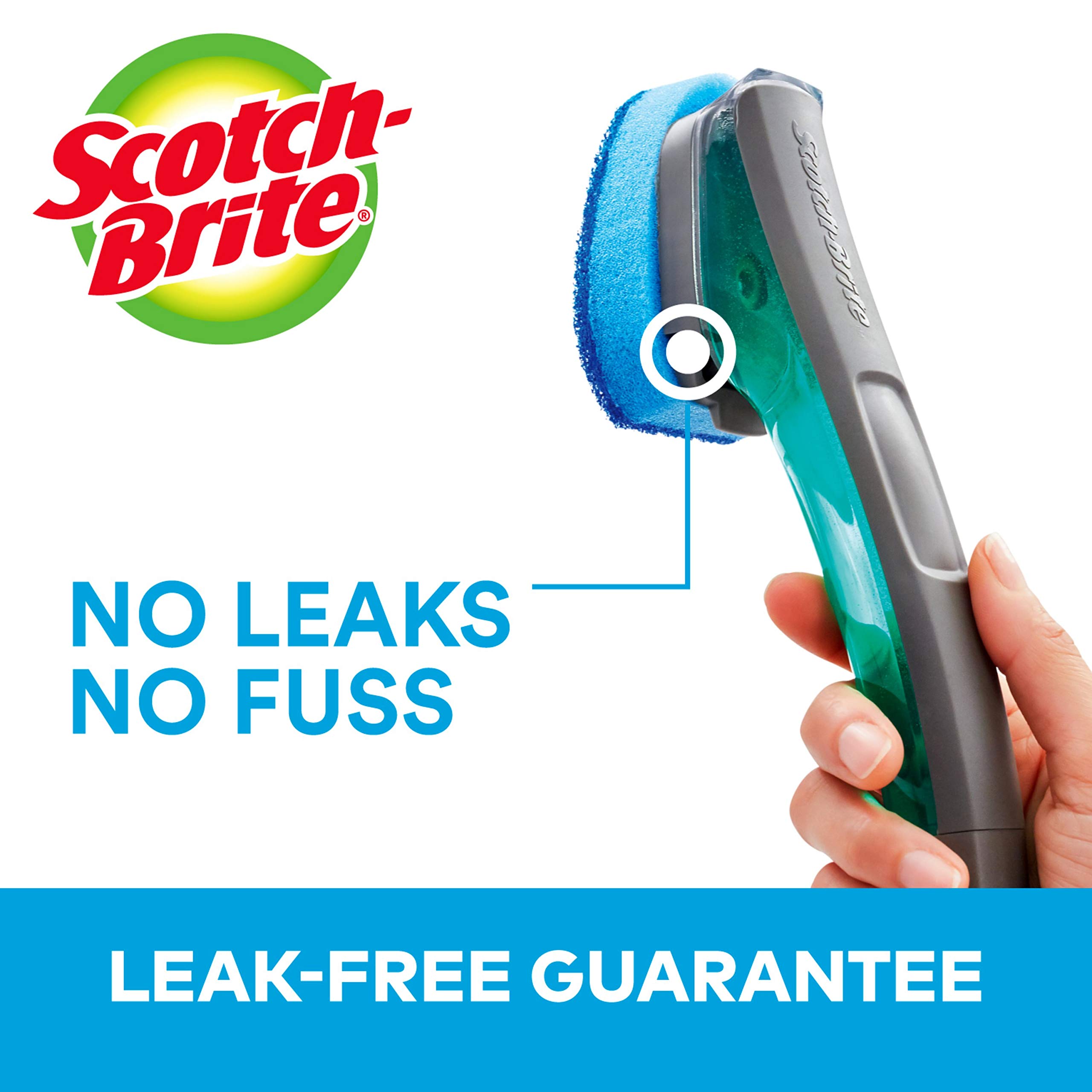 Scotch-Brite Kitchen Cleaning & Dish Washing Starter Kit: Non-Scratch Scrub Sponge (6 Pack) + Non-Scratch Advanced Soap Control Dishwand + Glass and Water Bottle Brush - Image 7