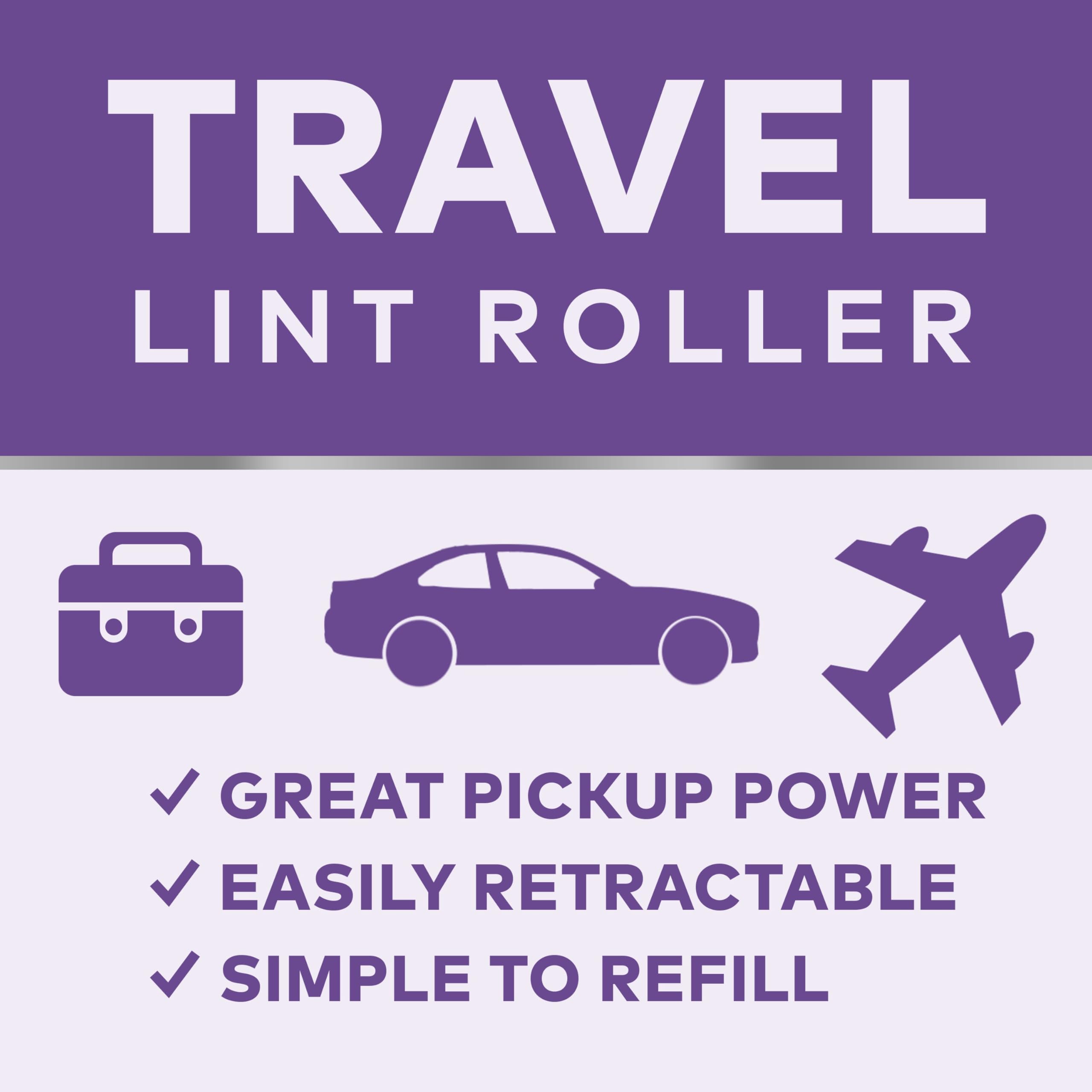 Scotch-Brite Mini Travel Lint Roller, Portable Retractable Lint Roller for Pet Hair for Your Purse, Luggage, or Car, Pick Up Crumbs, Hair, and Debris on the Go, 3 in. x 8.5 in., 6 Pack - Image 3
