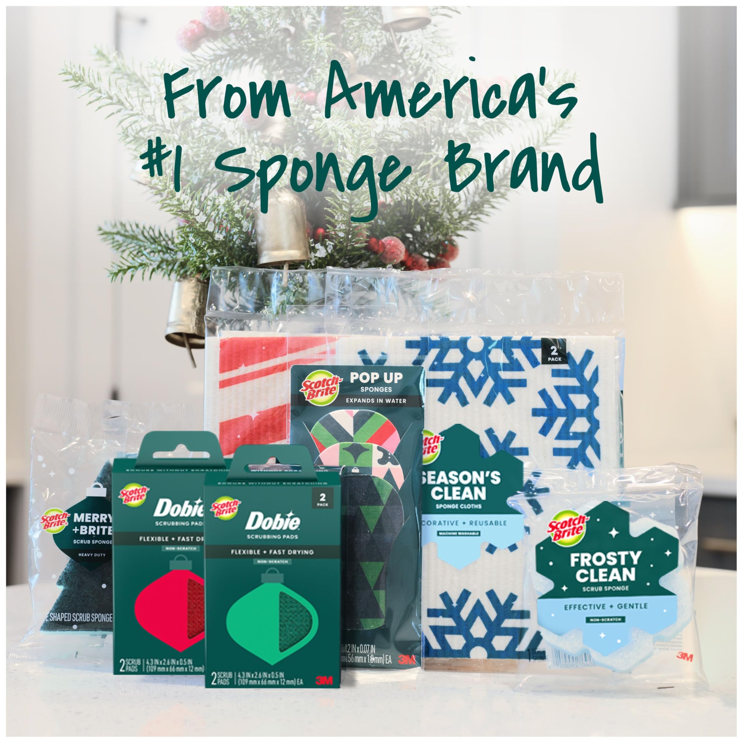 Scotch-Brite Modern Merry Tree Shape Scrub Sponge 1 Pack - Image 10