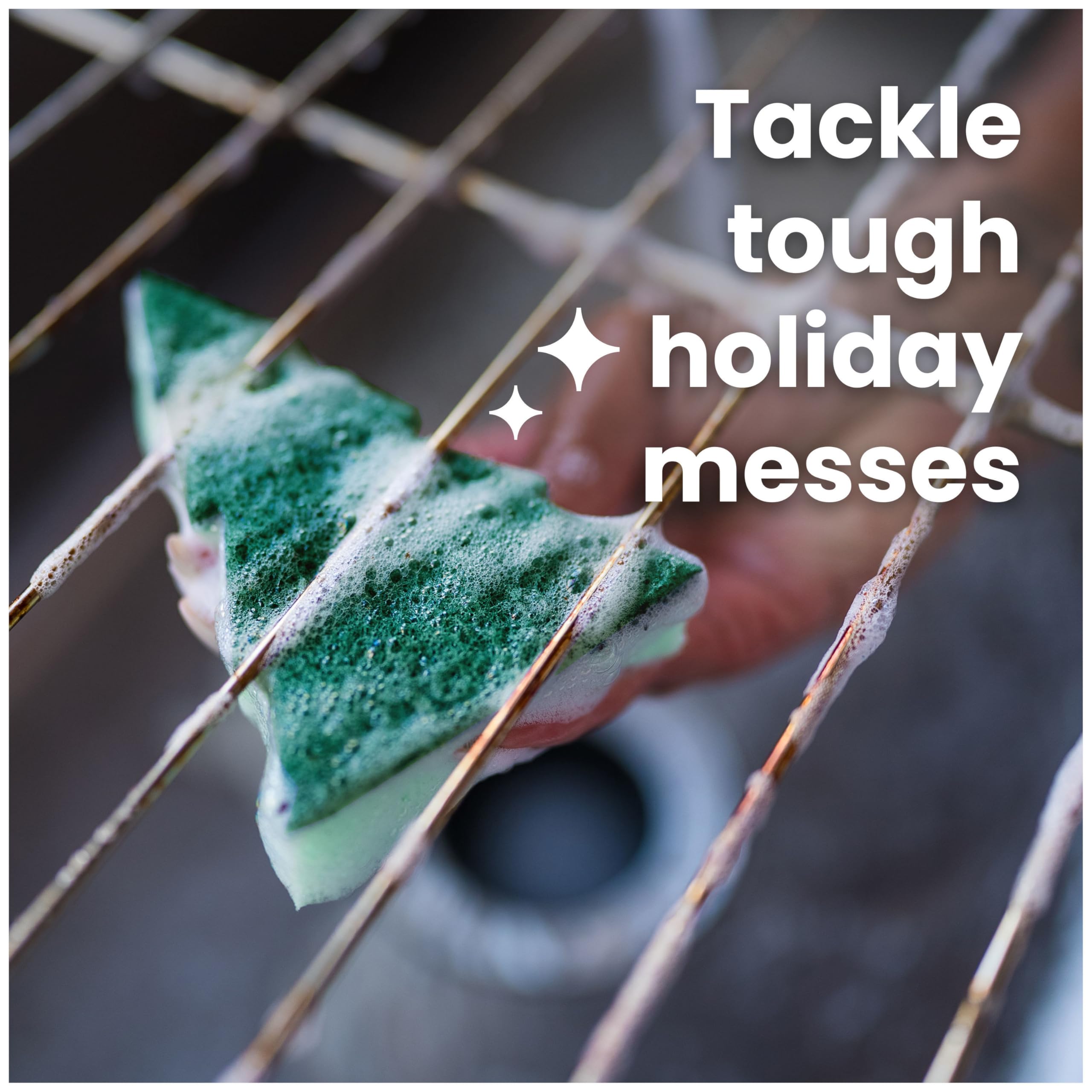 Scotch-Brite Modern Merry Tree Shape Scrub Sponge 1 Pack - Image 4