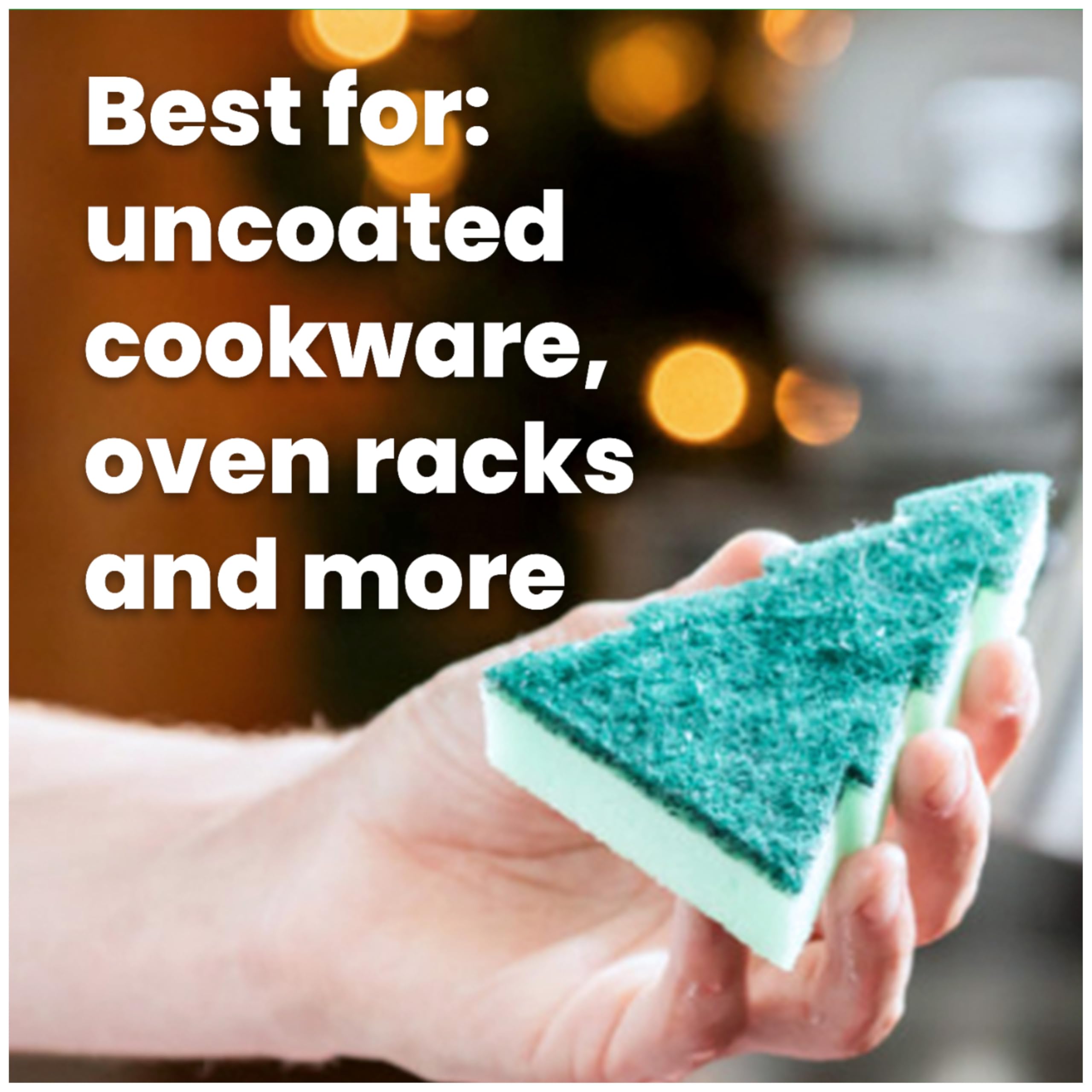 Scotch-Brite Modern Merry Tree Shape Scrub Sponge 1 Pack - Image 6
