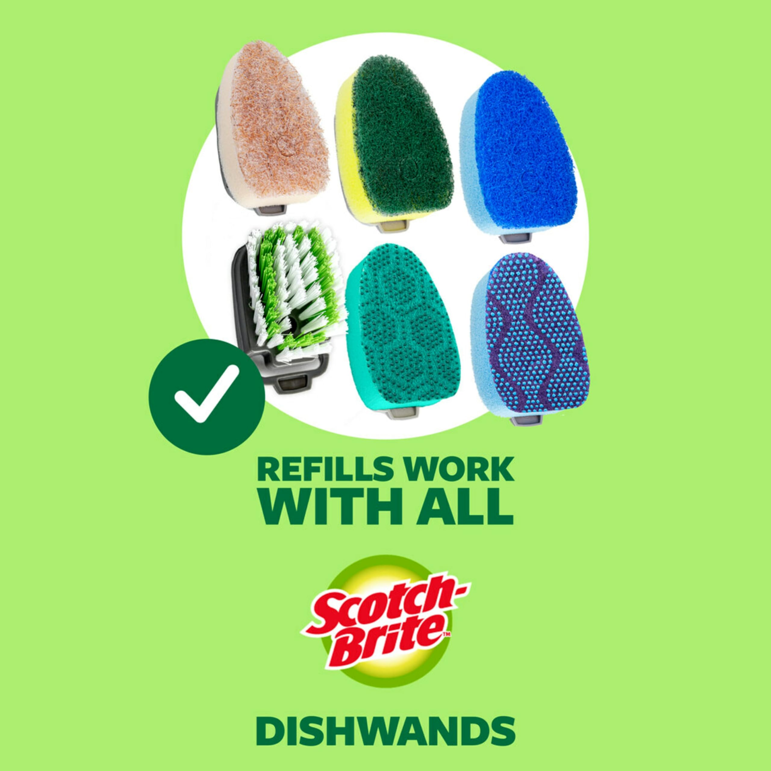 Scotch-Brite Non-Scratch Dishwand Kit, Includes 1 Wand & 7 Refill Pads, Keep Hands Out of the Mess - Image 8