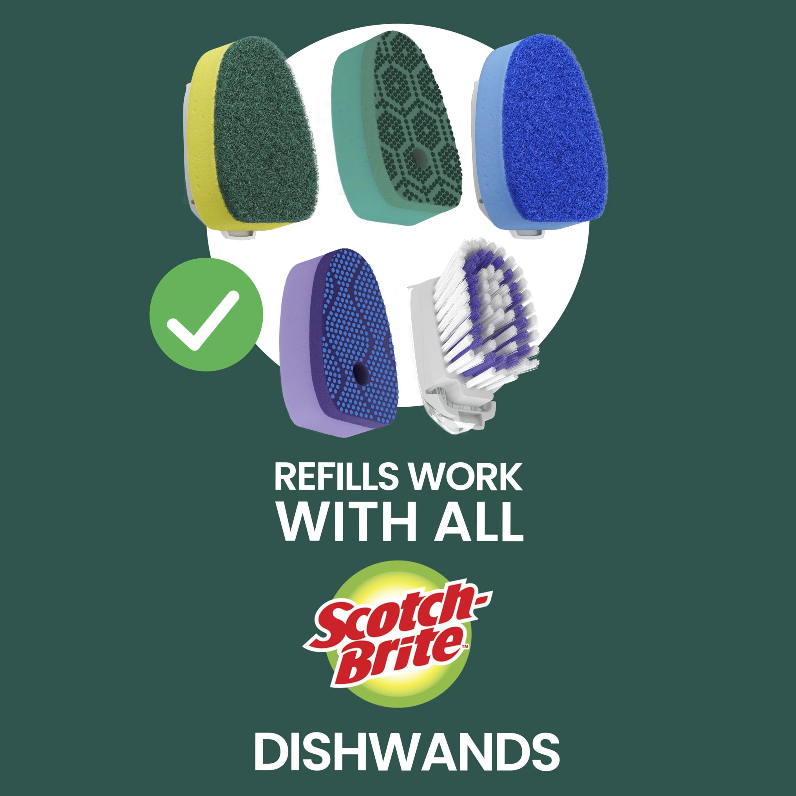 Scotch-Brite Non-Scratch Dishwand Kit, Includes 1 Wand & 7 Refill Pads, Keep Hands Out of the Mess - Image 9