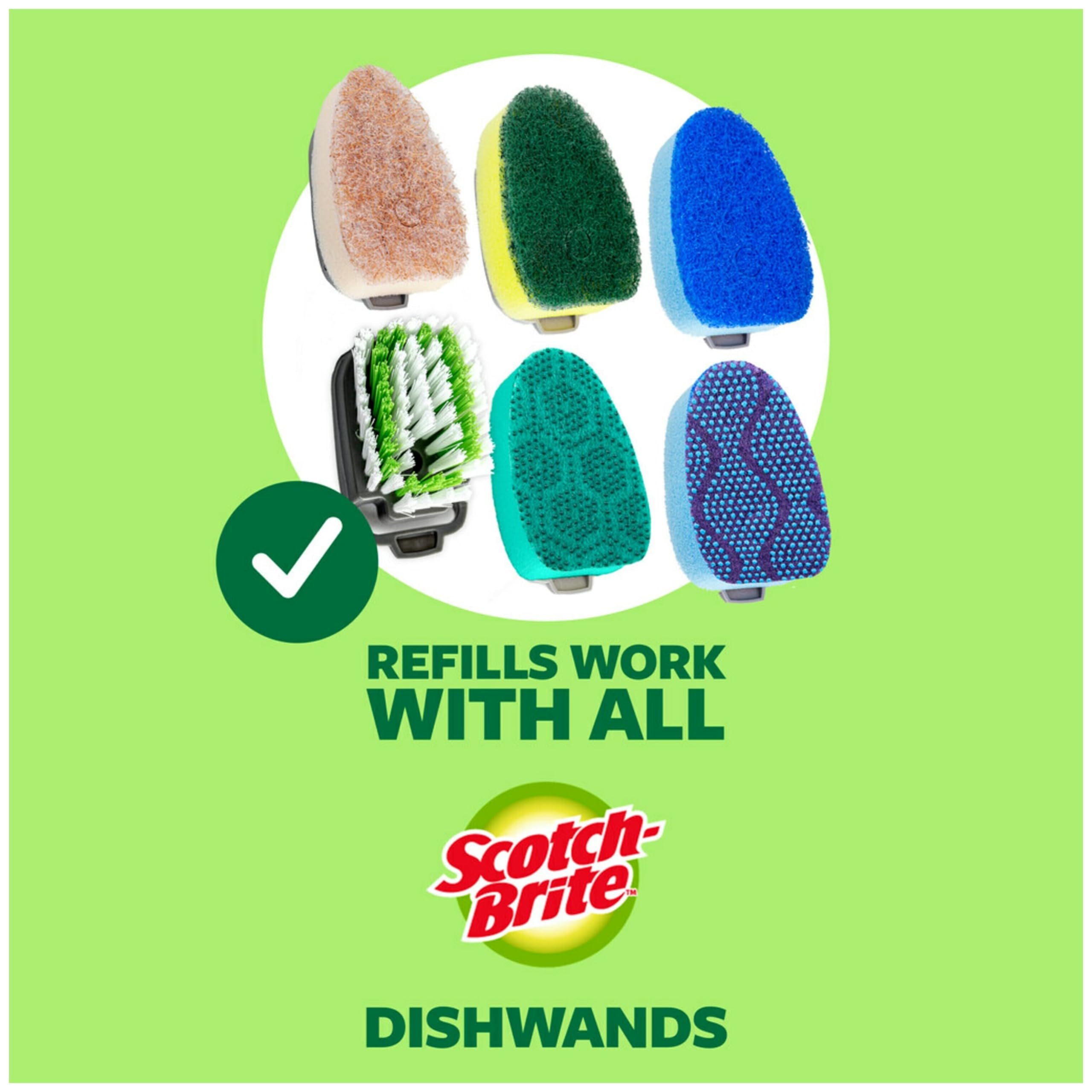 Scotch-Brite Non-Scratch Dishwand, Scrubber for Cleaning Kitchen, Bathroom, and Household, Non Scratch Dish Scrubber Safe, 1 Dishwand (Pack of 2) - Image 11