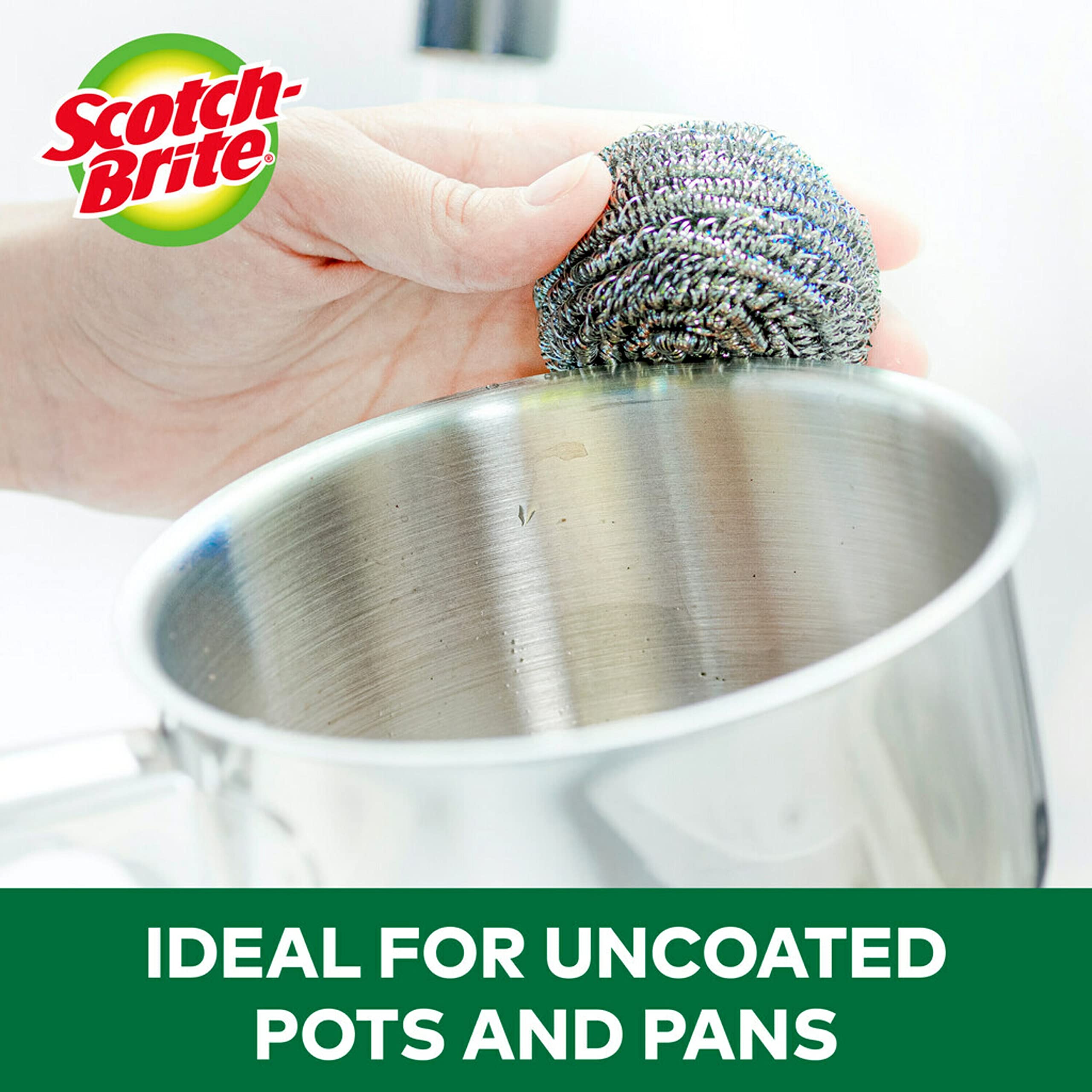 Scotch-Brite Non-Scratch Scrub Sponges, 6 Pack and Stainless Steel Scrubbers, 3 Pack - Image 9