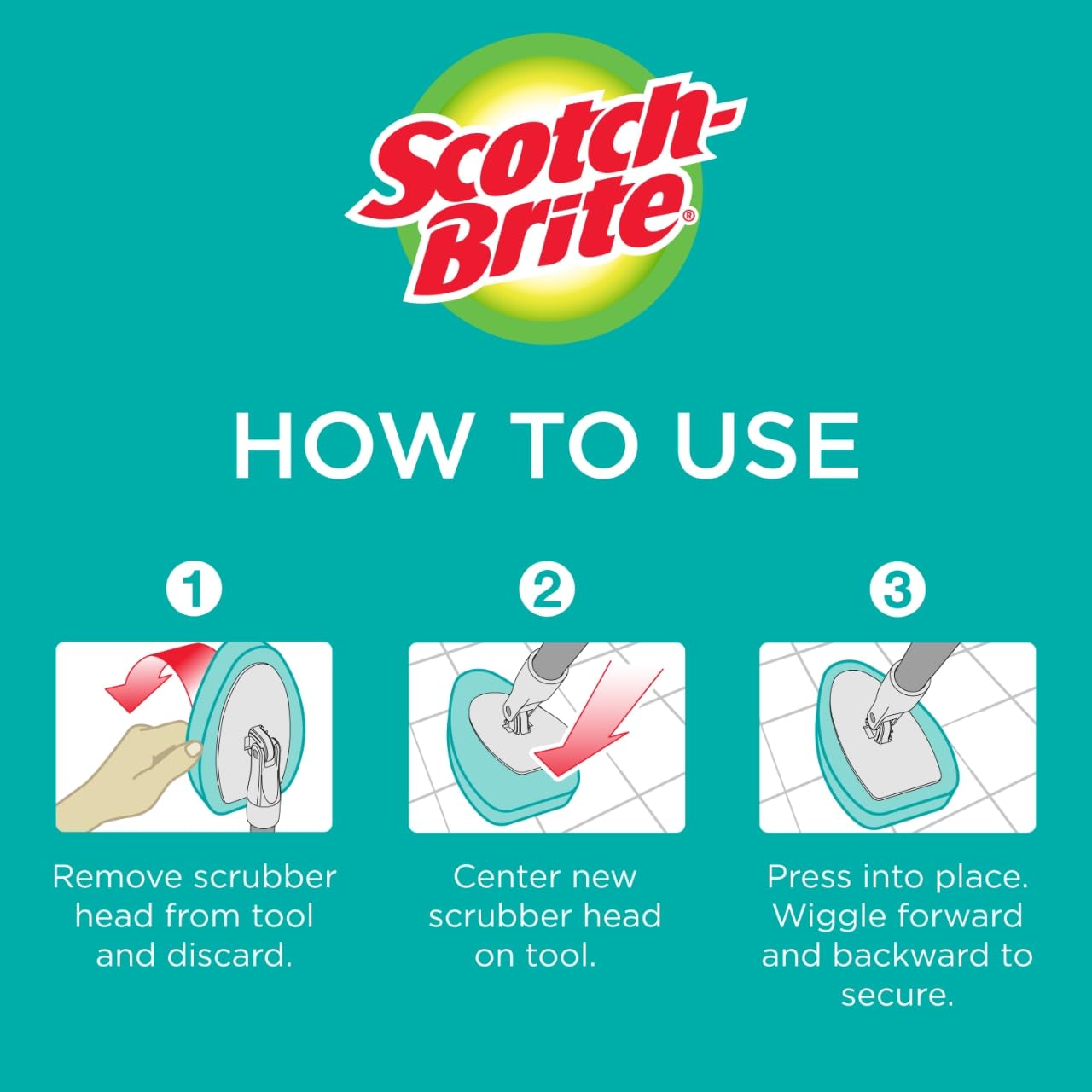 Scotch-Brite Non-Scratch Tub & Tile Scrubber Refill Pads, (Pack of 6) - Image 4