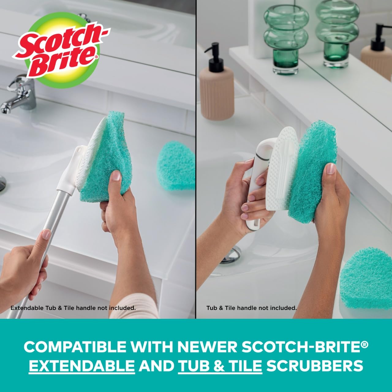Scotch-Brite Non-Scratch Tub & Tile Scrubber Refill Pads, (Pack of 6) - Image 5