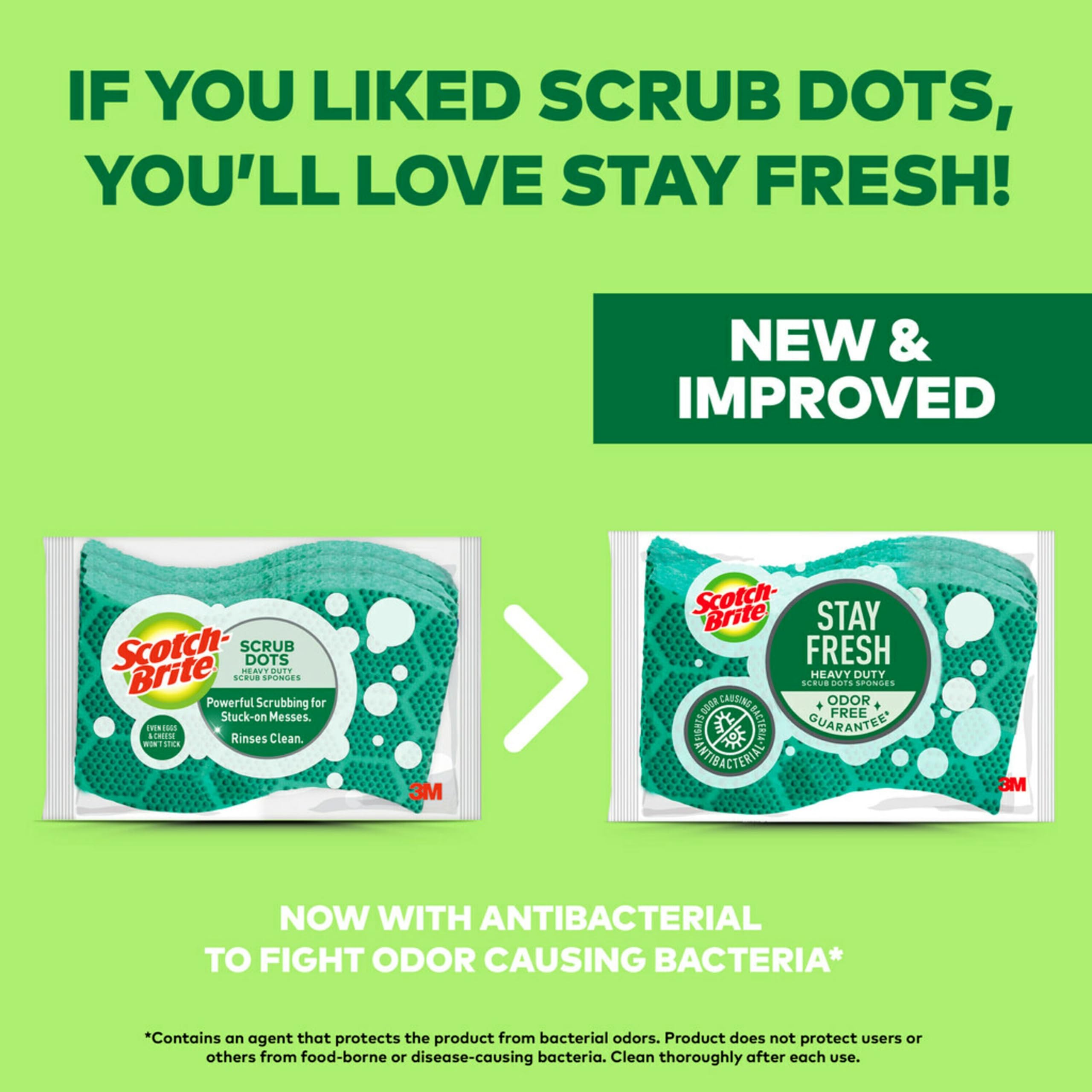 Scotch-Brite Odor Resist Heavy Duty Scrub Sponge, Dishwasher-Safe Kitchen sponges for Serious Scrubbing, Multipurpose Dish Sponge for Stuck-On Messes, 6 Scrubbing Sponges (Pack of 2) - Image 2