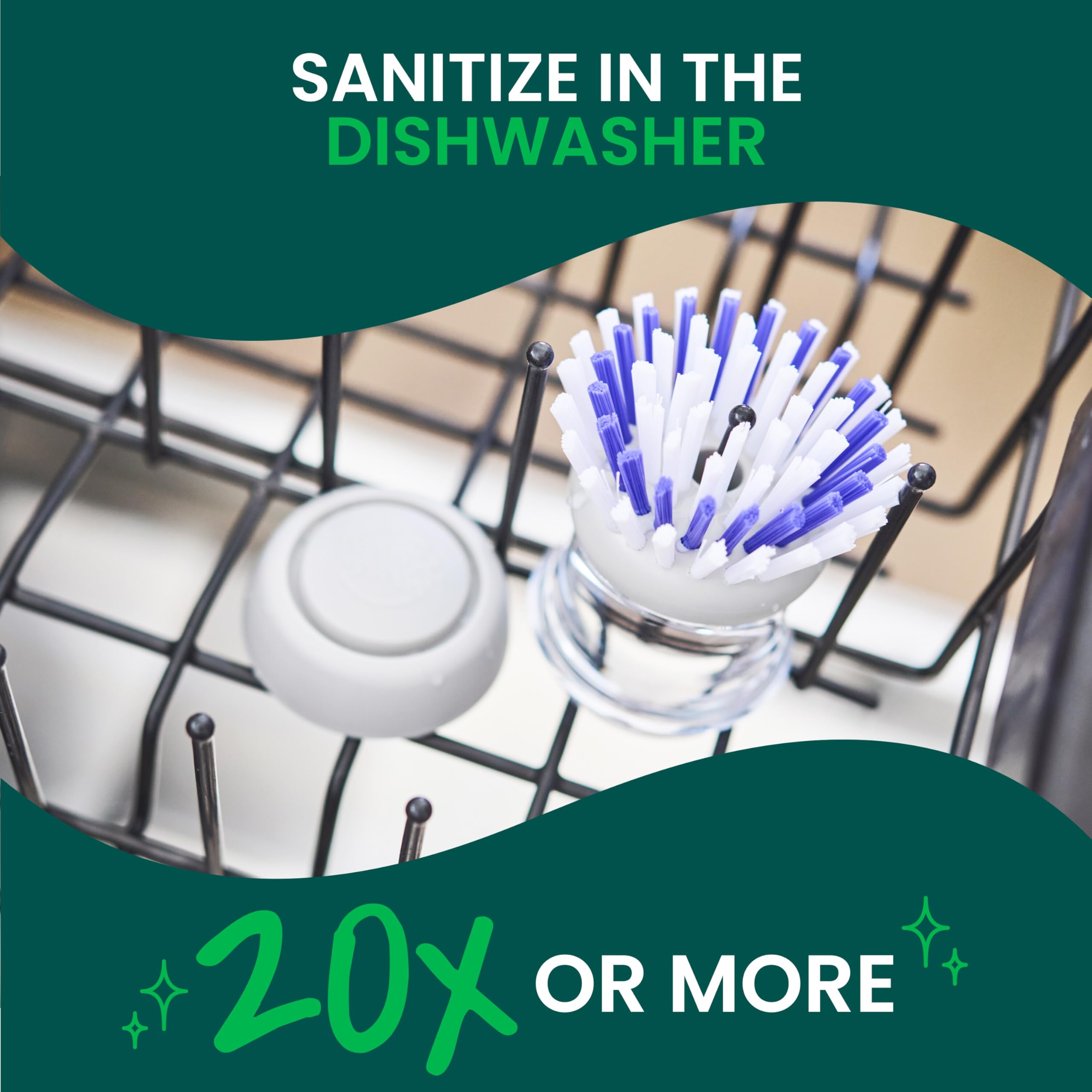 Scotch-Brite Odor Resist Soap Dispensing Palm Brush, Reusable Scrub Brushes for Cleaning Cookware, Bathtubs, and Showers without Scratching, Antimicrobial and Rinses Clean - Image 7