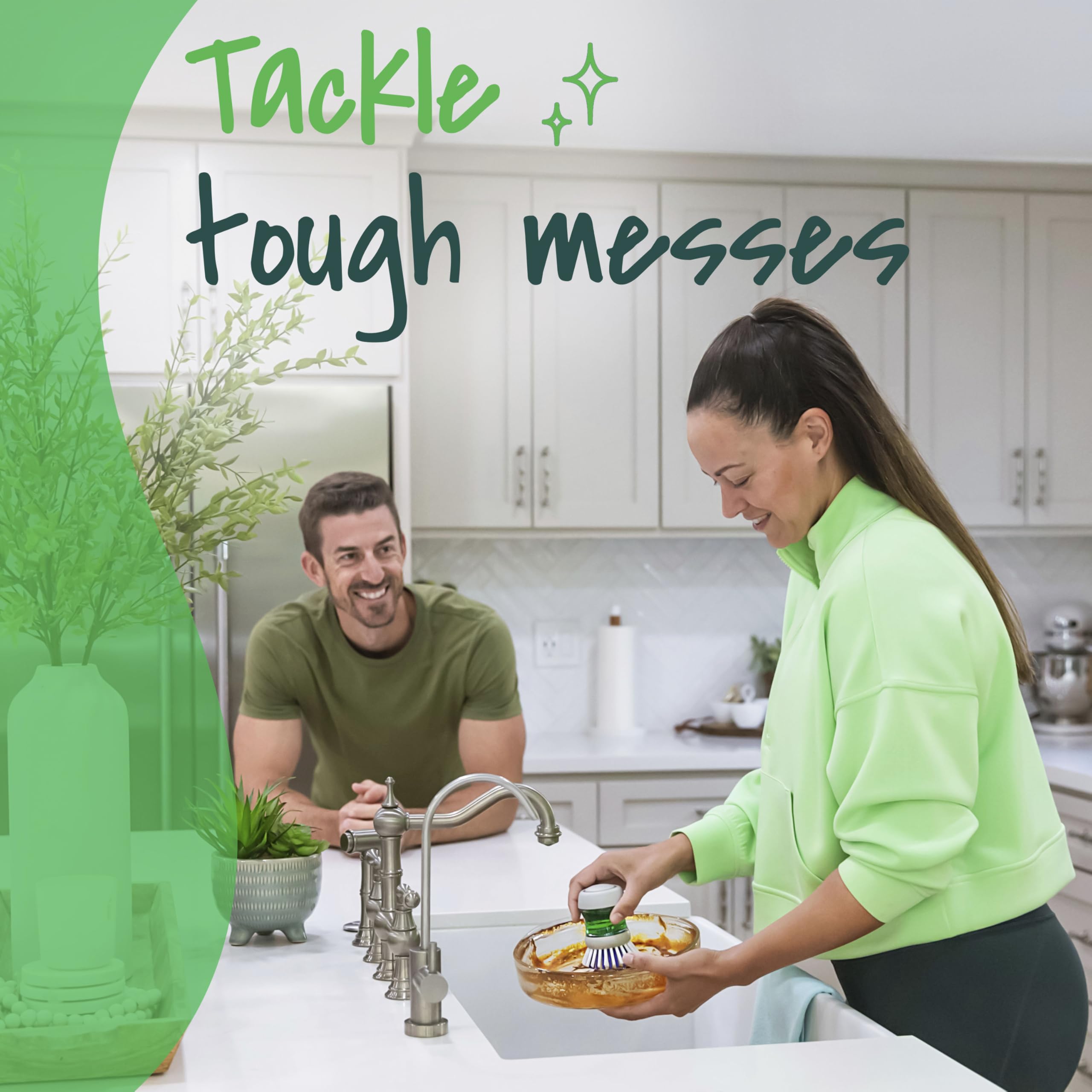 Scotch-Brite Odor Resist Soap Dispensing Palm Brush, Reusable Scrub Brushes for Cleaning Cookware, Bathtubs, and Showers without Scratching, Antimicrobial and Rinses Clean - Image 9