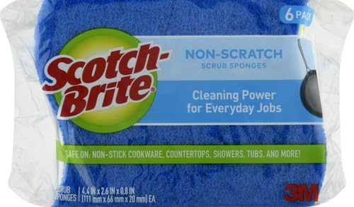 Scotch-Brite Zero Scratch Scrub Sponges, 6 Kitchen Sponges for Washing Dishes and Cleaning The Kitchen and Bath, Non-Scratch Sponge Safe for Non-Stick Cookware (Pack of 2) - Image 2