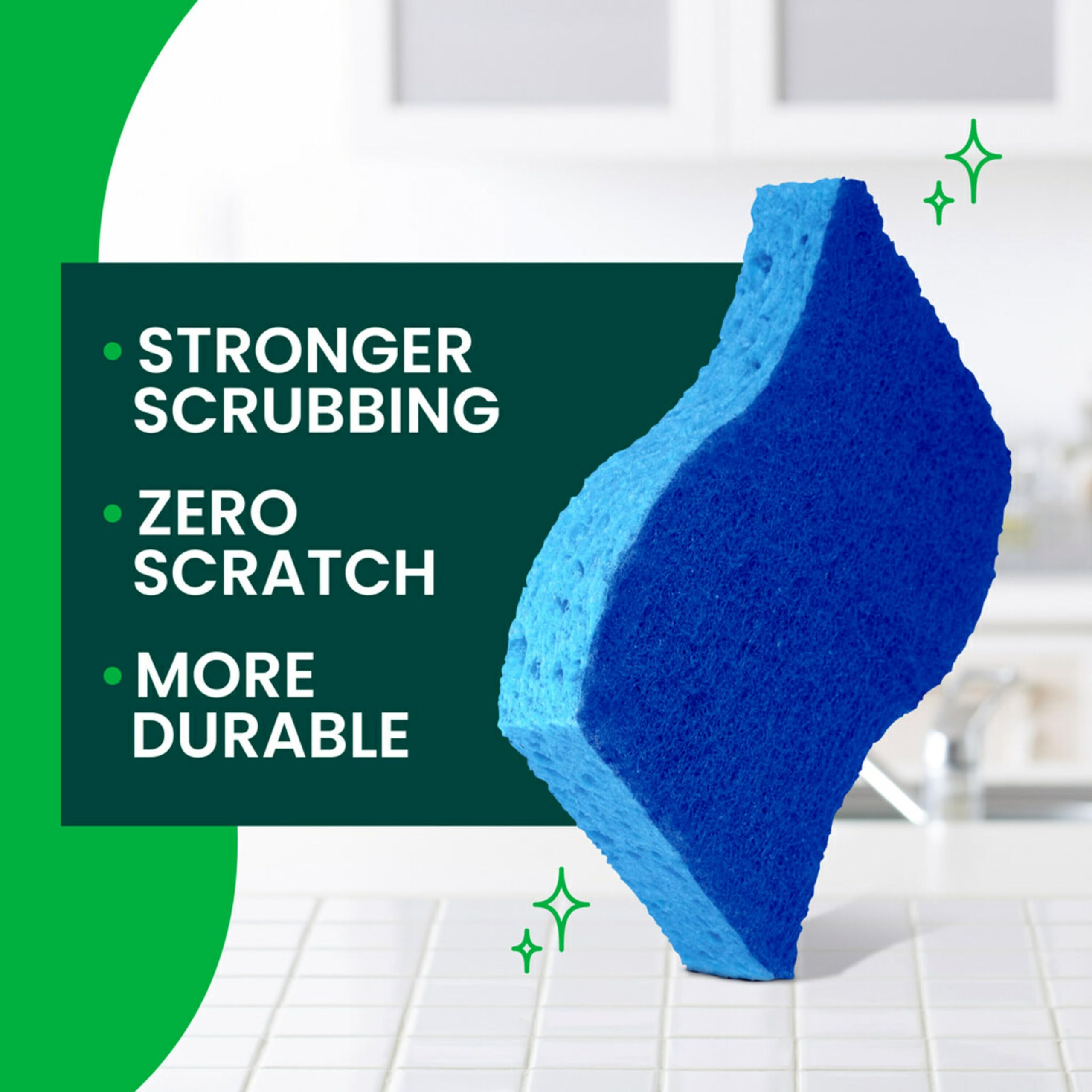 Scotch-Brite Zero Scratch Scrub Sponges, 6 Kitchen Sponges for Washing Dishes and Cleaning The Kitchen and Bath, Non-Scratch Sponge Safe for Non-Stick Cookware (Pack of 2) - Image 4